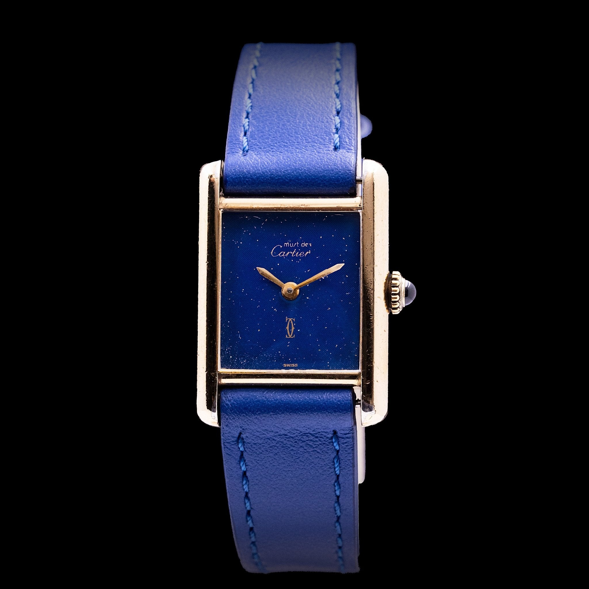 CARTIER TANK MUST LADY BLEU LAPIS - montre vintage - Contre - Temps Paris