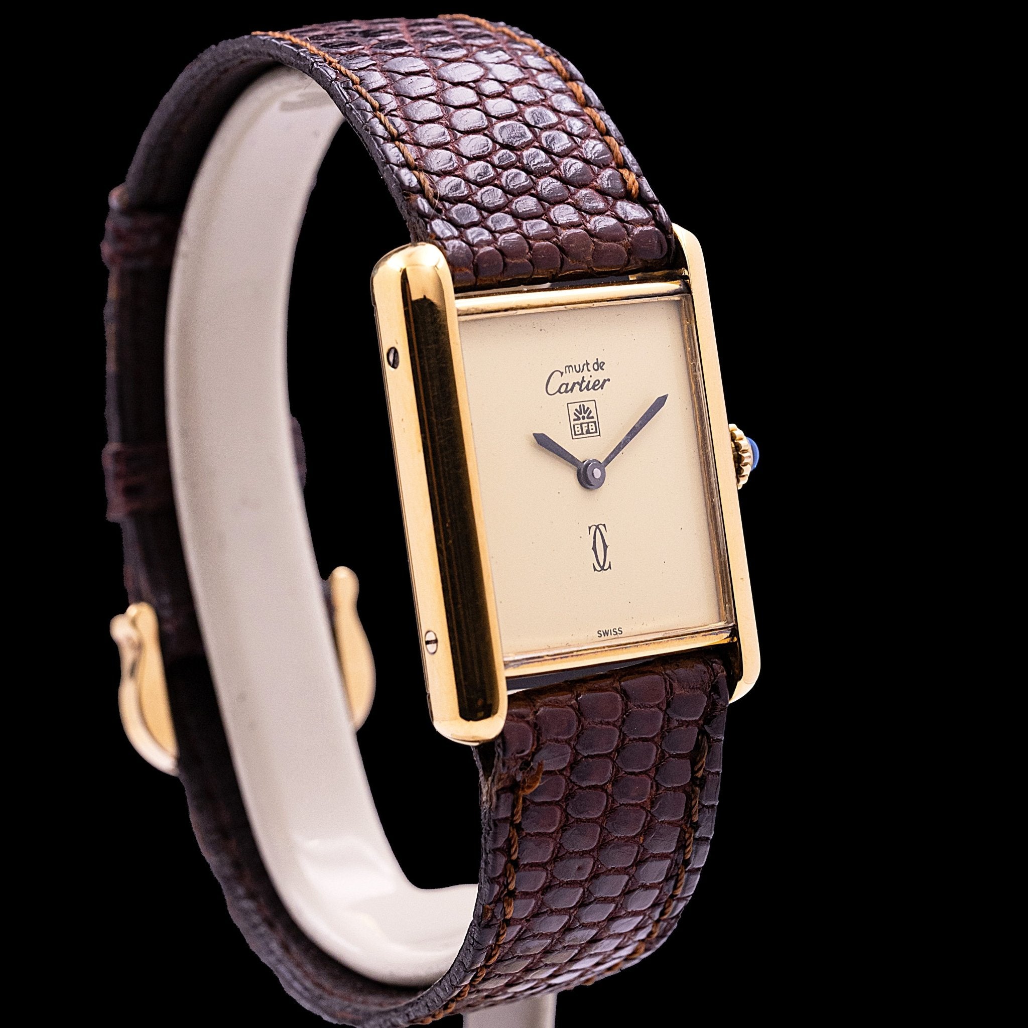 CARTIER TANK MUST HOMME CADRAN CREME - montre vintage - Contre - Temps Paris