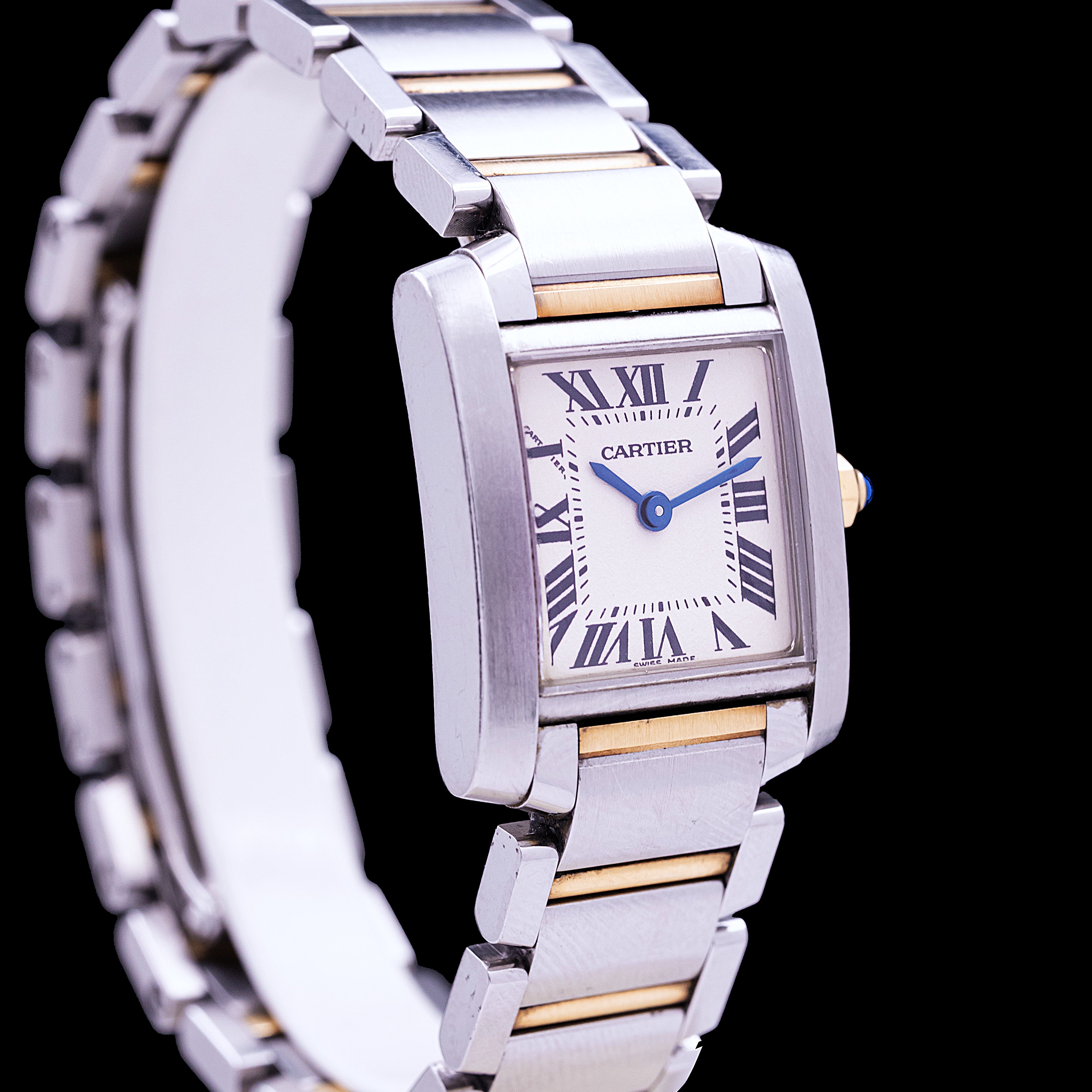 CARTIER TANK FRANCAISE TWO-TONE GOLD AND STEEL FULL SET