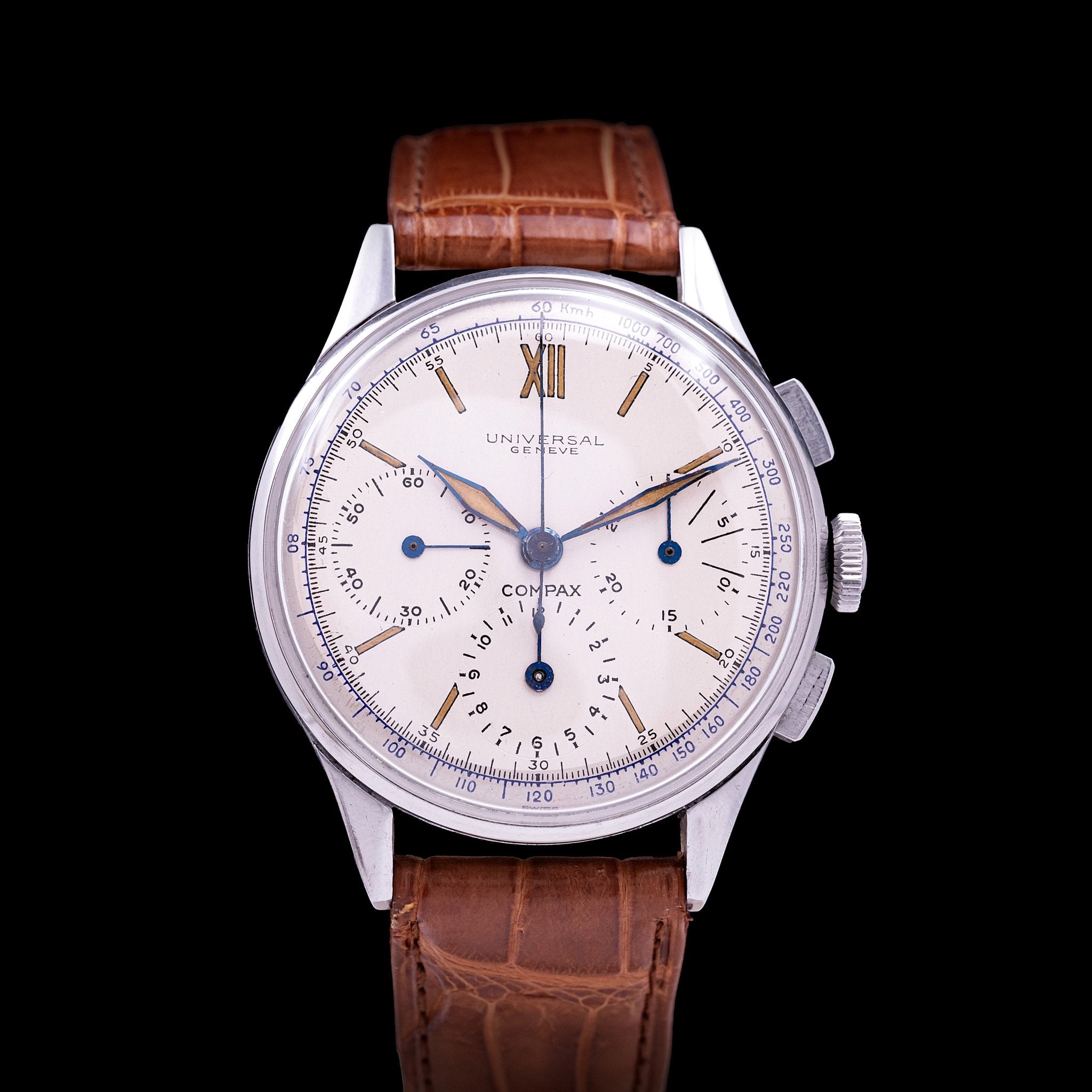 UNIVERSAL GENEVE COMPAX 3 COMPTEURS - montre vintage - Contre - Temps Paris