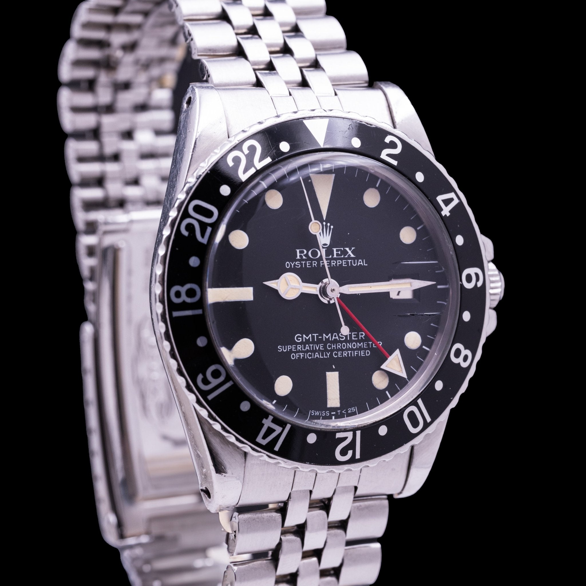 ROLEX GMT MASTER NOIRE REF 16750 - montre vintage - Contre - Temps Paris