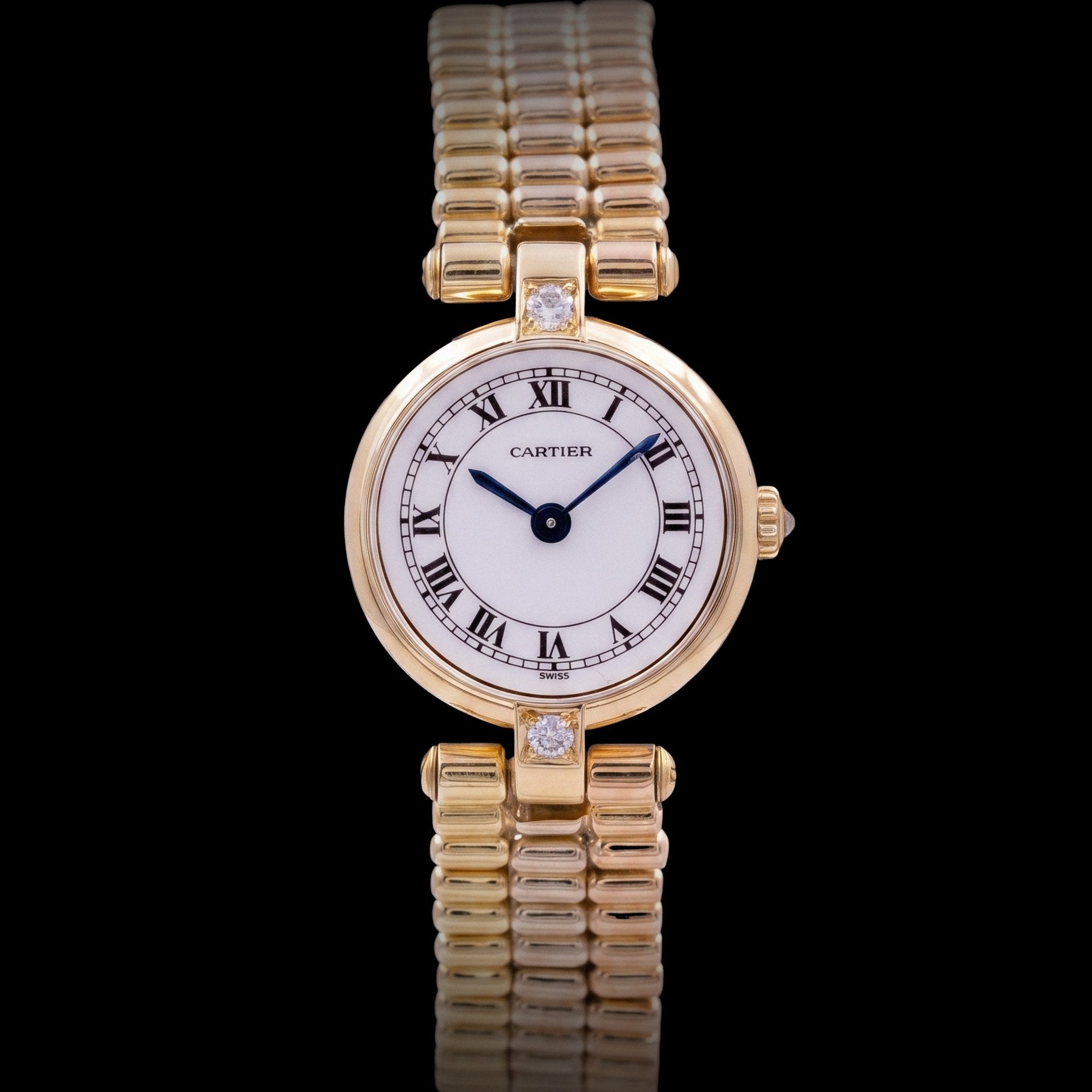 Cartier Vendôme Lady — Trois ors 18 carats, années 1990 - montre vintage - Contre - Temps Paris
