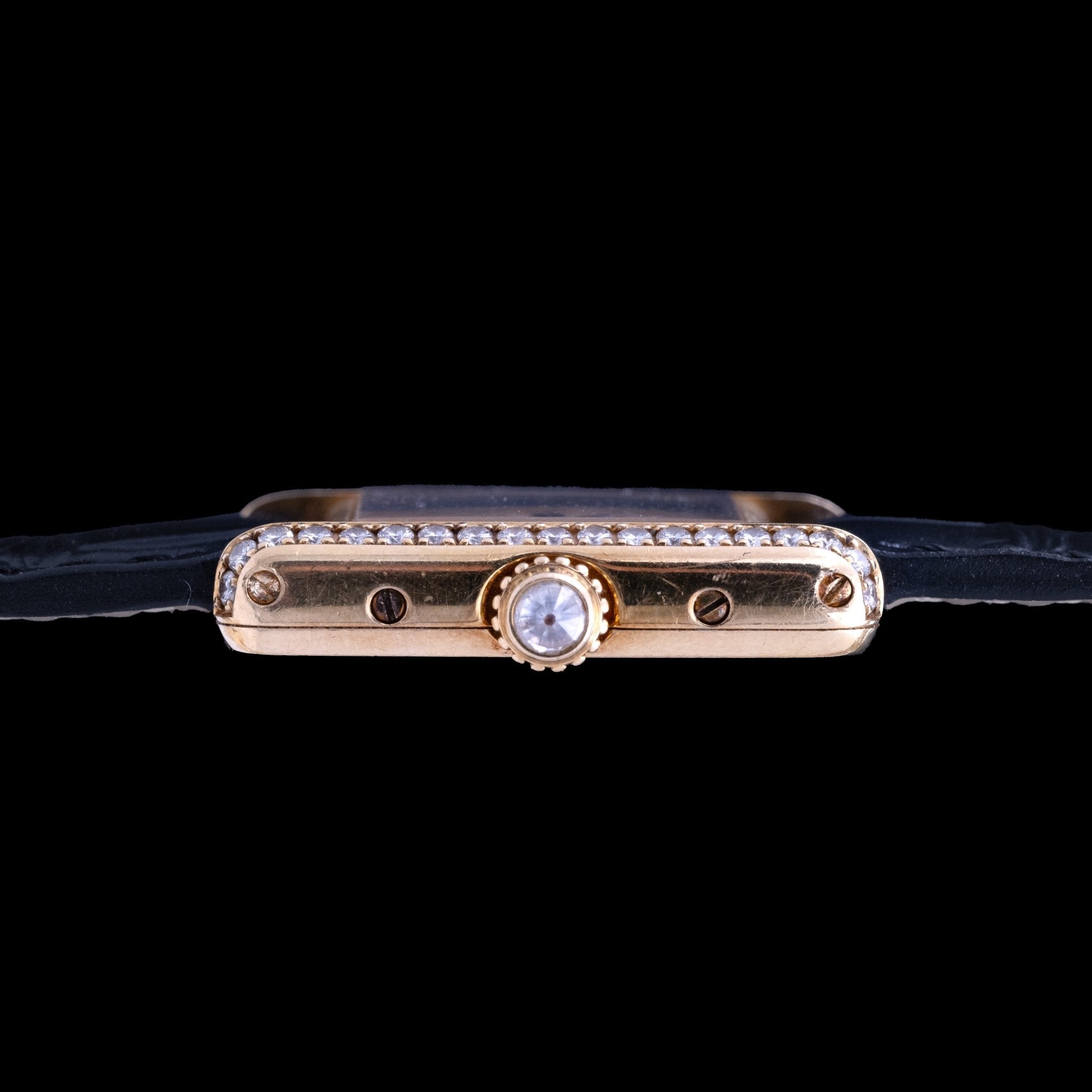 Cartier Tank Mini Ref. 11410 Or et brancards diamants, années 90 - montre vintage - Contre - Temps Paris