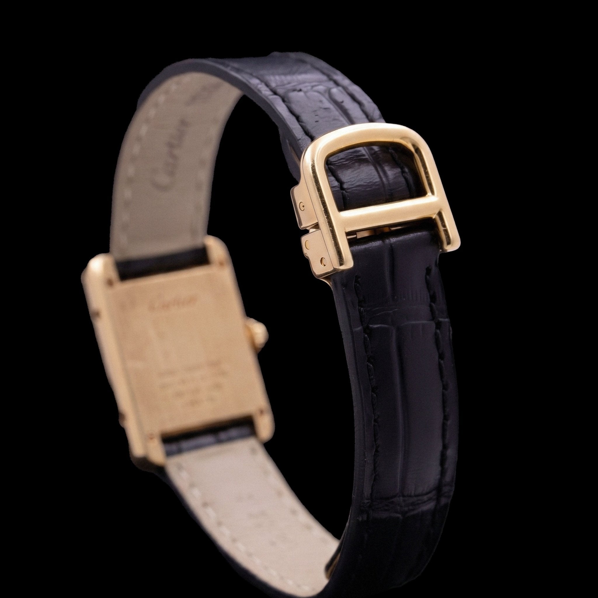 Cartier Tank Mini Ref. 11410 Or et brancards diamants, années 90 - montre vintage - Contre - Temps Paris