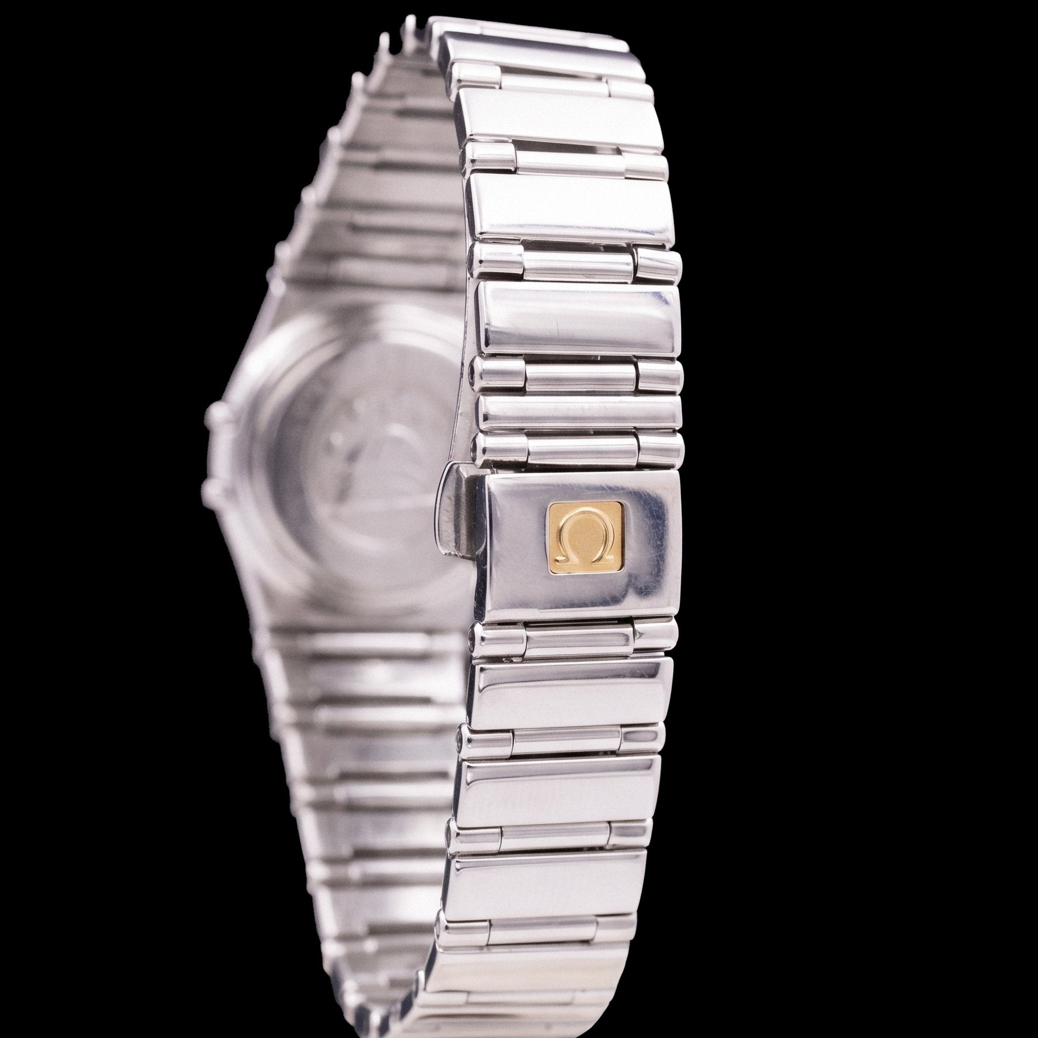 Omega Constellation My Choice Ref. 1465.71.00 — Acier diamants, circa 1998, cadran noir - montre vintage - Contre - Temps Paris
