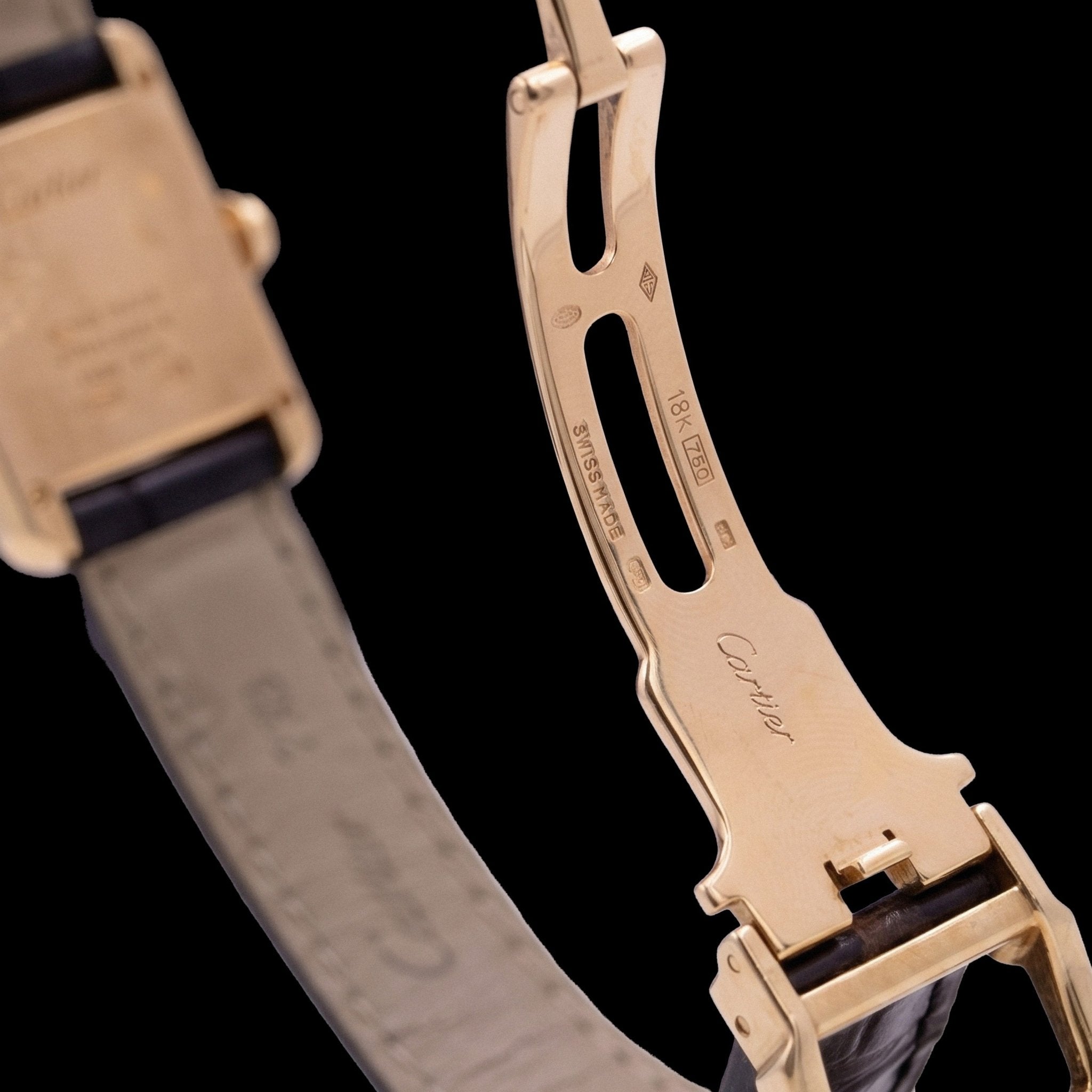 Cartier Tank Mini Ref. 11410 Or et brancards diamants, années 90 - montre vintage - Contre - Temps Paris