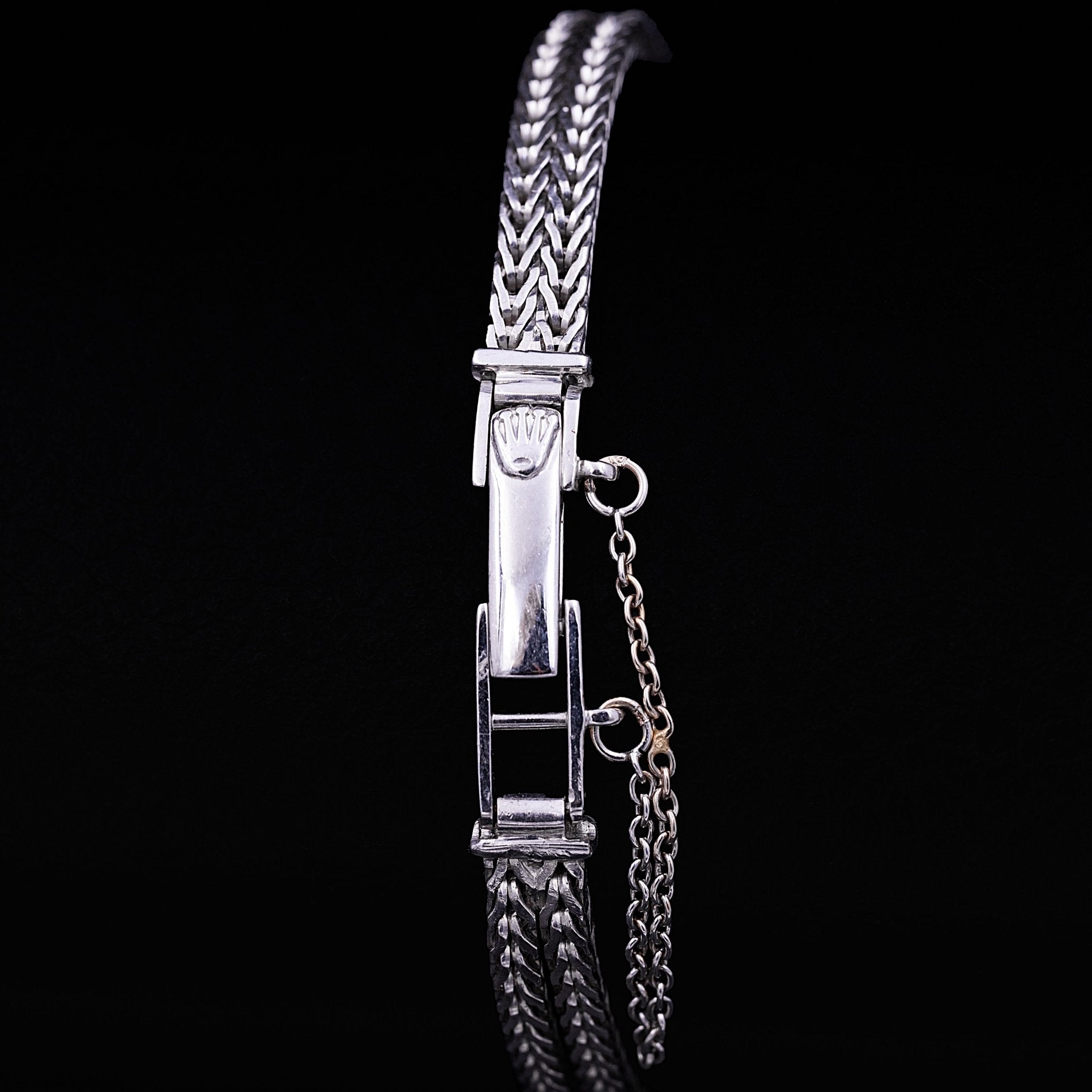 Rolex Precision à capot, Or blanc et diamants, années 50 - montre vintage - Contre-Temps Paris
