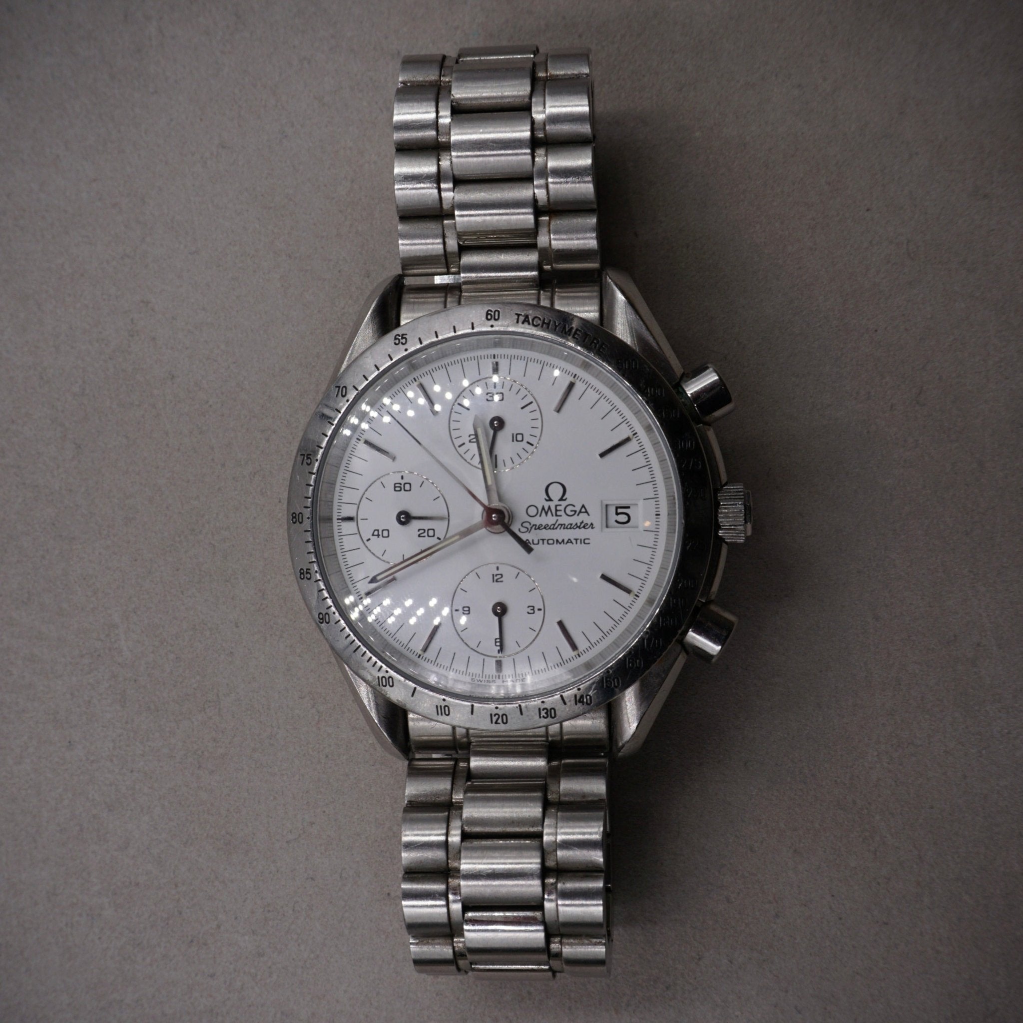 OMEGA SPEEDMASTER REDUCED SERIE LIMITEE JO D'ALBERTVILLE 1992 - montre vintage - Contre - Temps Paris