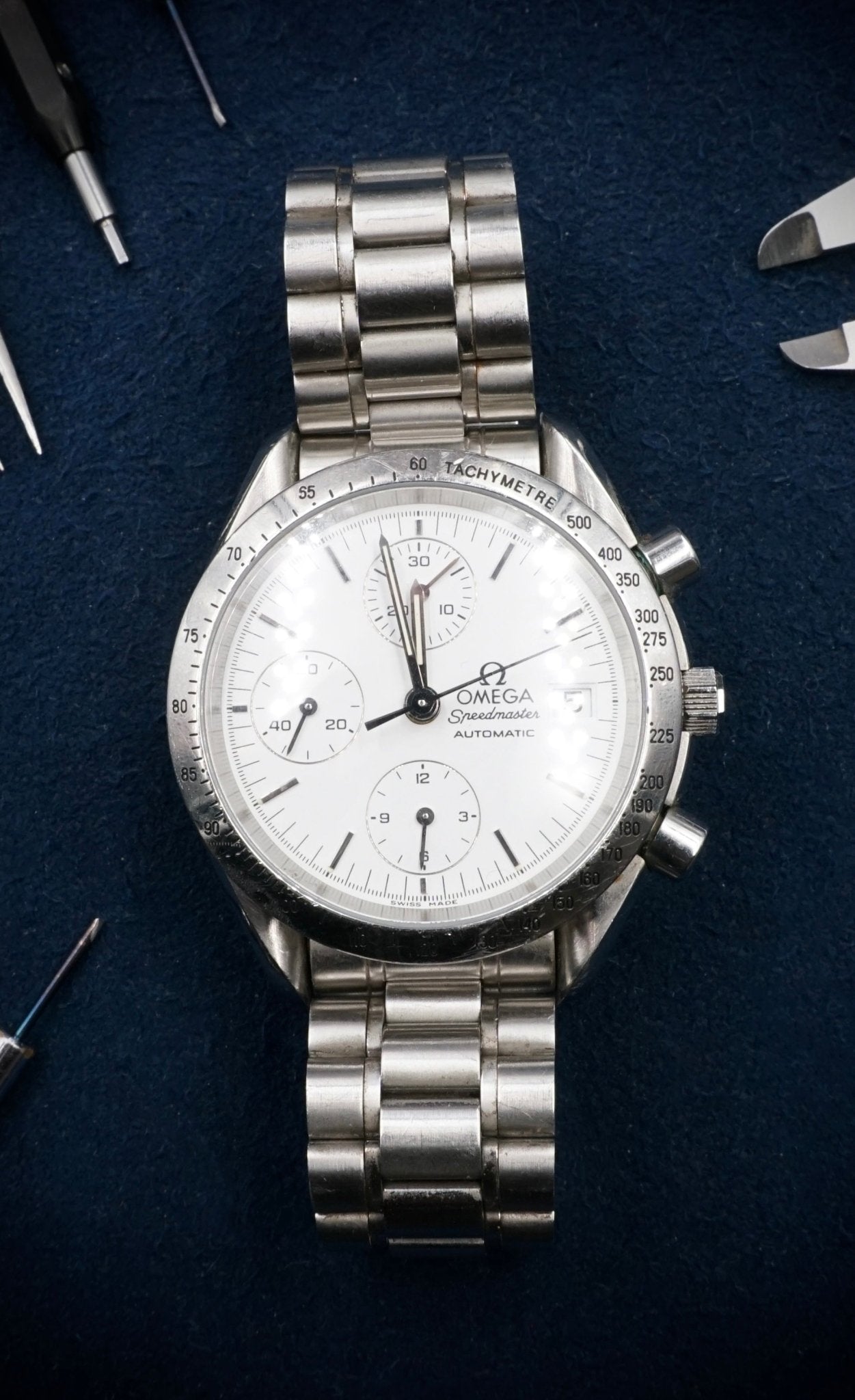 OMEGA SPEEDMASTER REDUCED SERIE LIMITEE JO D'ALBERTVILLE 1992 - montre vintage - Contre - Temps Paris