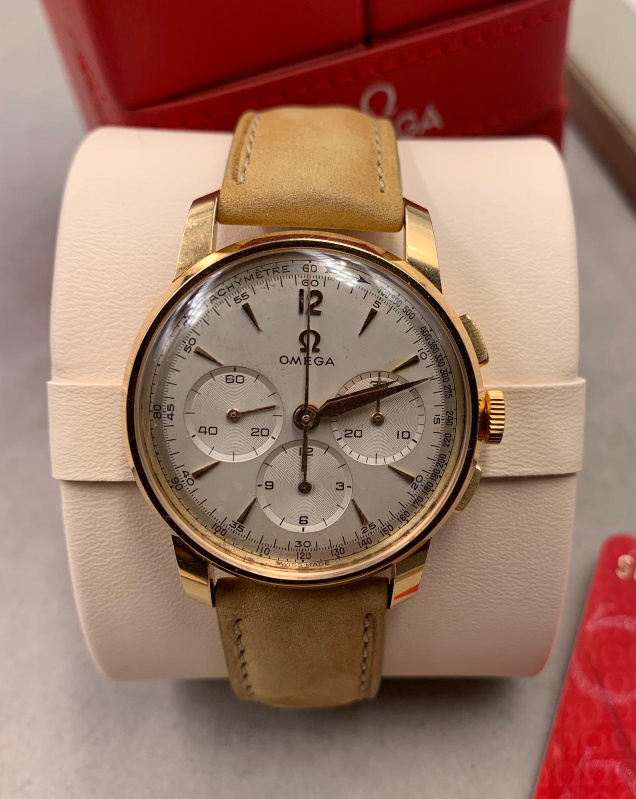 OMEGA CHRONOGRAPHE CALIBRE 321 OR - montre vintage - Contre - Temps Paris