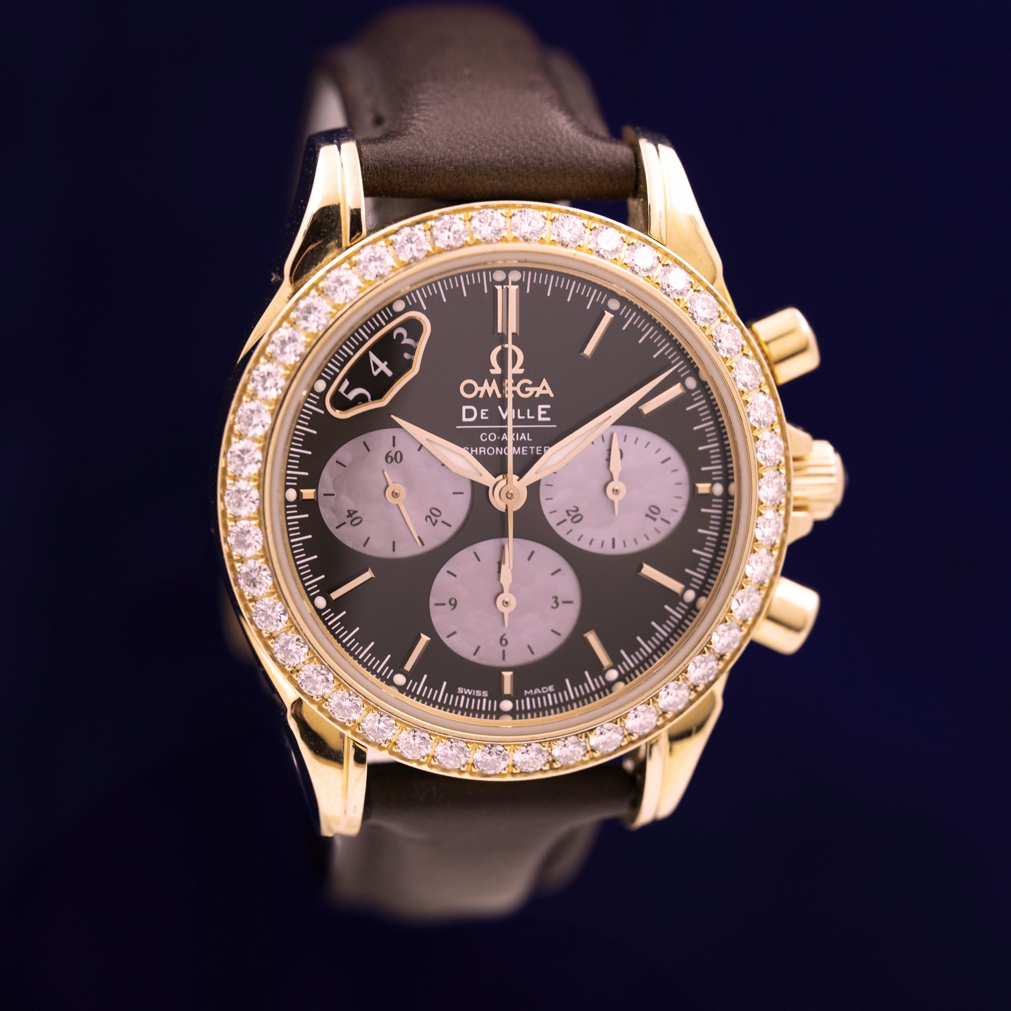 OMEGA DE VILLE CHRONOGRAPH ROSE GOLD AND DIAMONDS