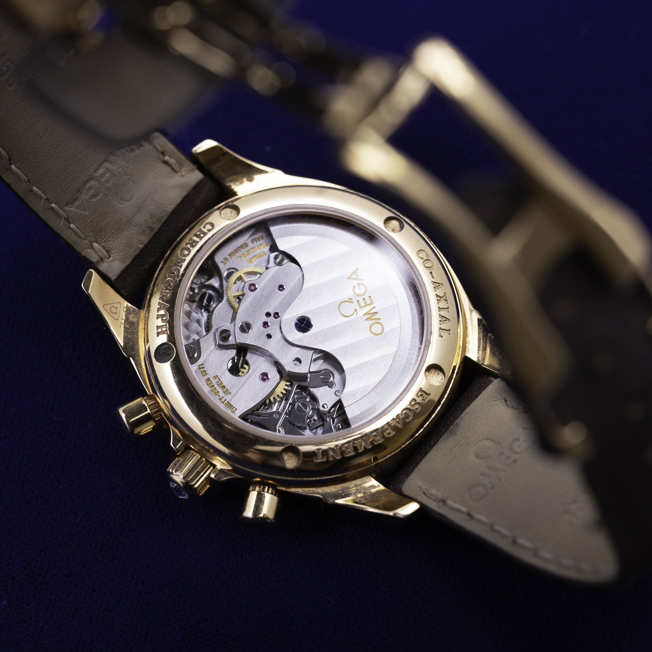 OMEGA DE VILLE CHRONOGRAPHE OR ROSE ET DIAMANTS
