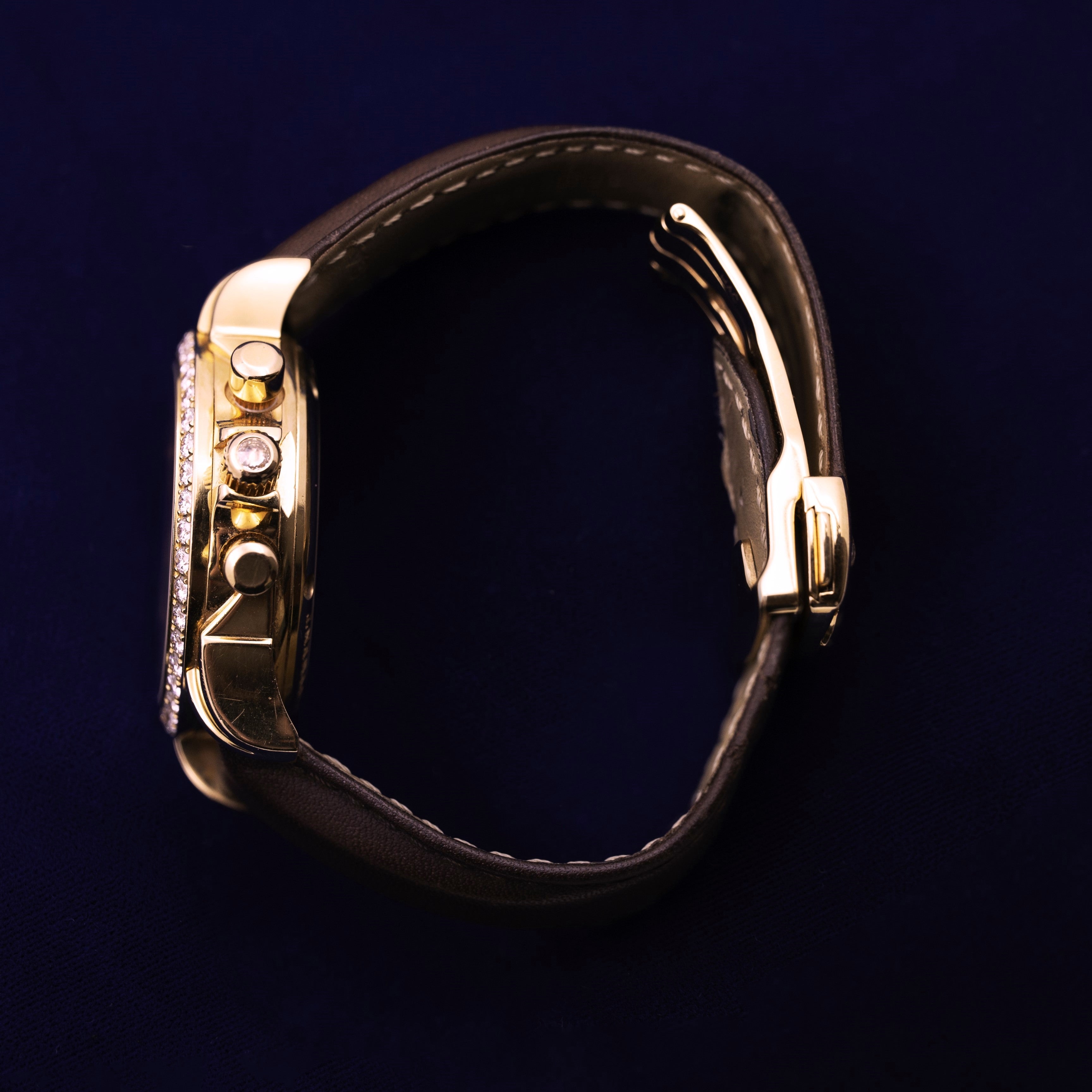 OMEGA DE VILLE CHRONOGRAPHE OR ROSE ET DIAMANTS