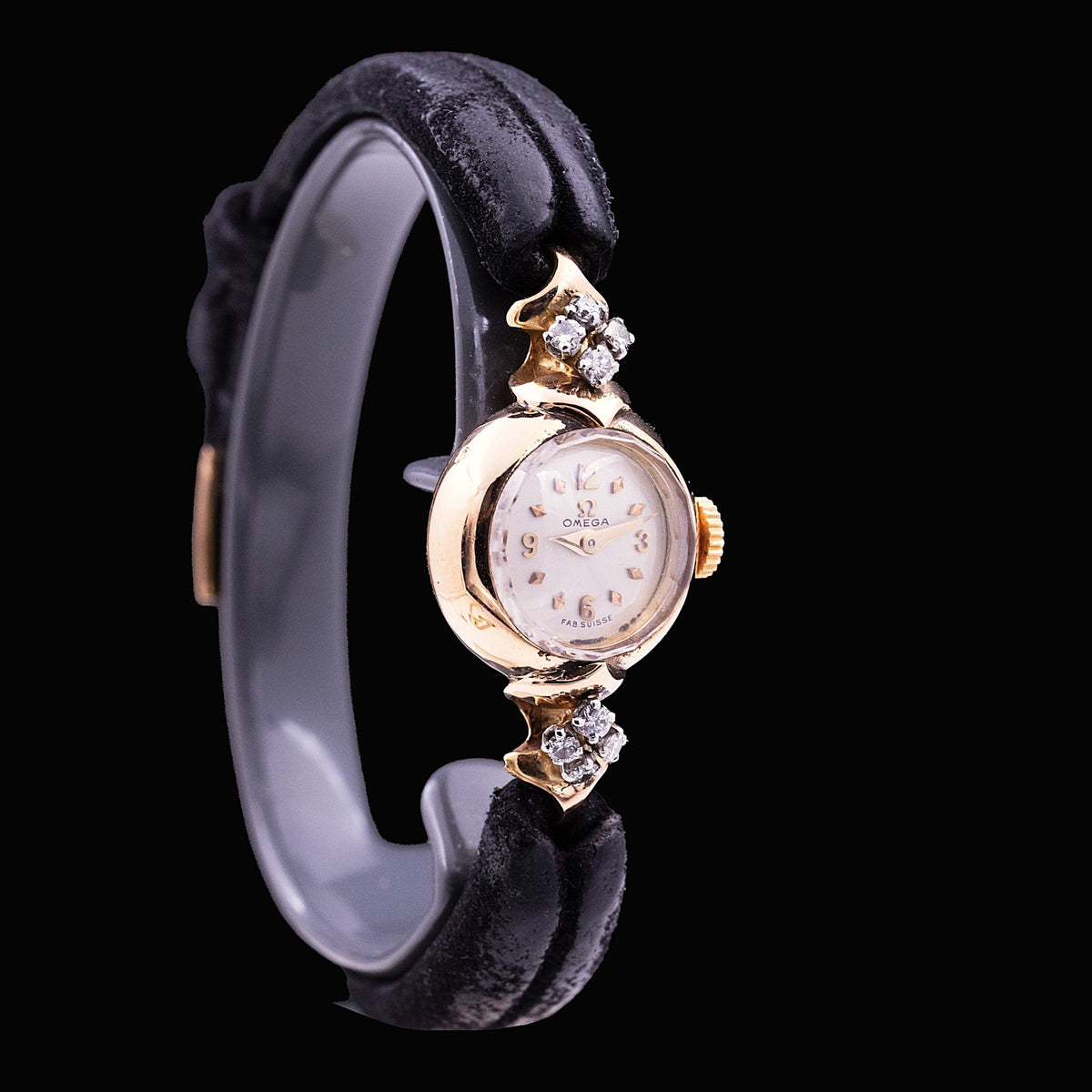 Omega Lady Joaillerie Or Jaune et Diamants, années 40 - montre vintage - Contre-Temps Paris