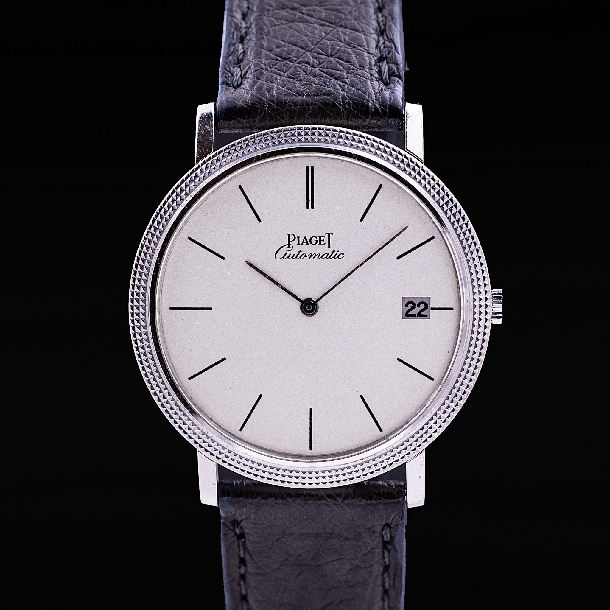 Piaget Automatic extra-plate Or blanc Ref. 13104, années 1970 - montre vintage - Contre-Temps Paris
