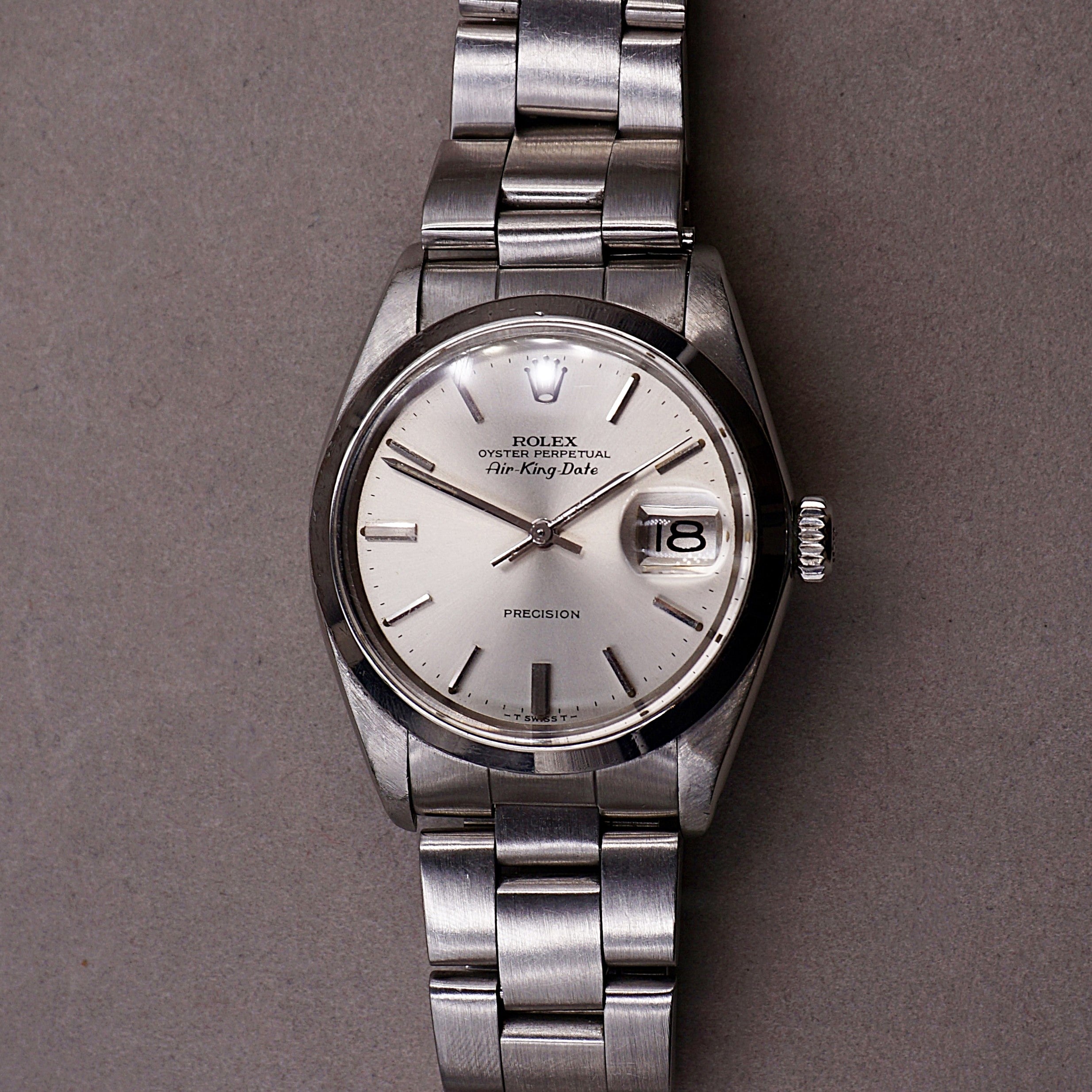 ROLEX AIR KING DATE SILVER