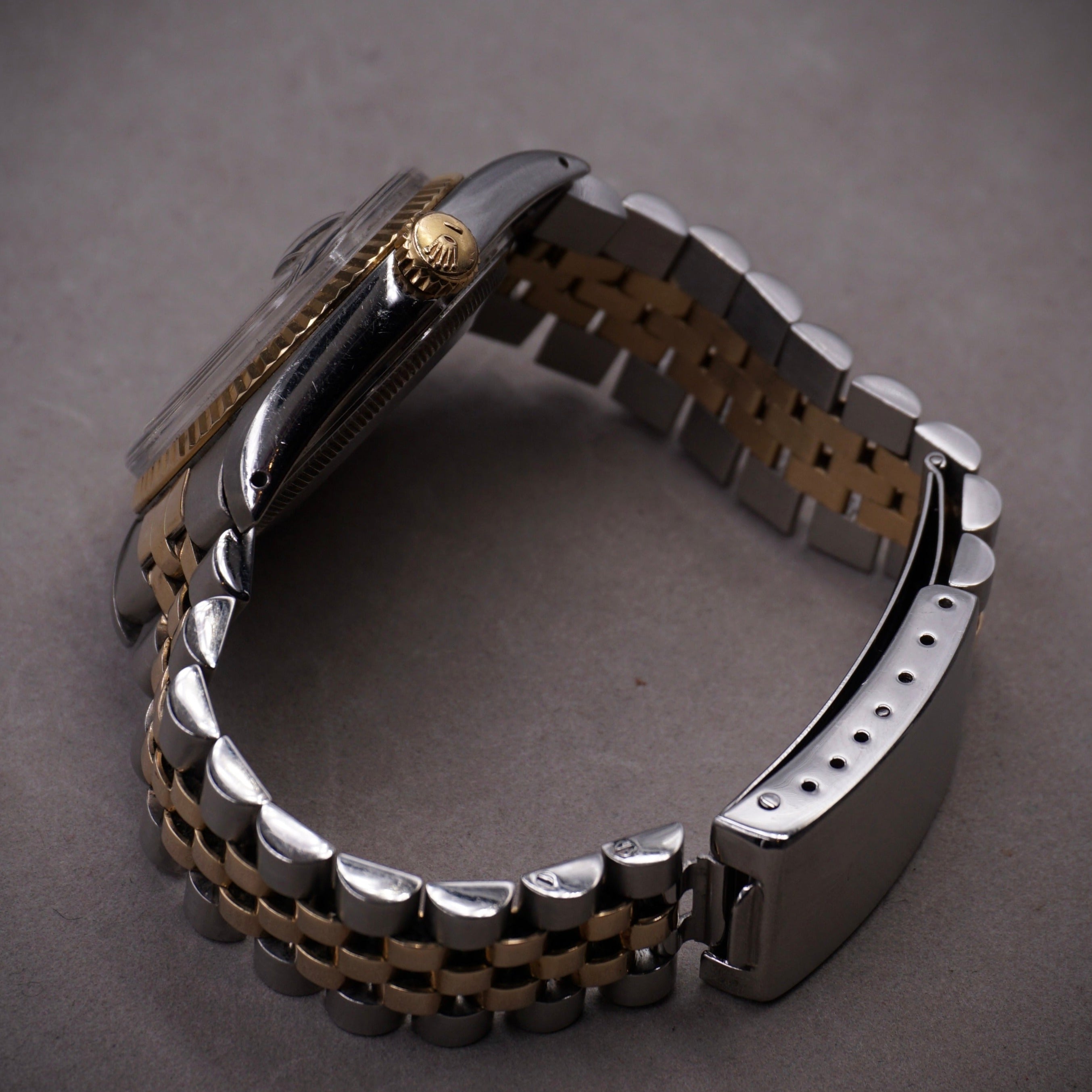 ROLEX DATEJUST EN OR & ACIER CADRAN BLEU