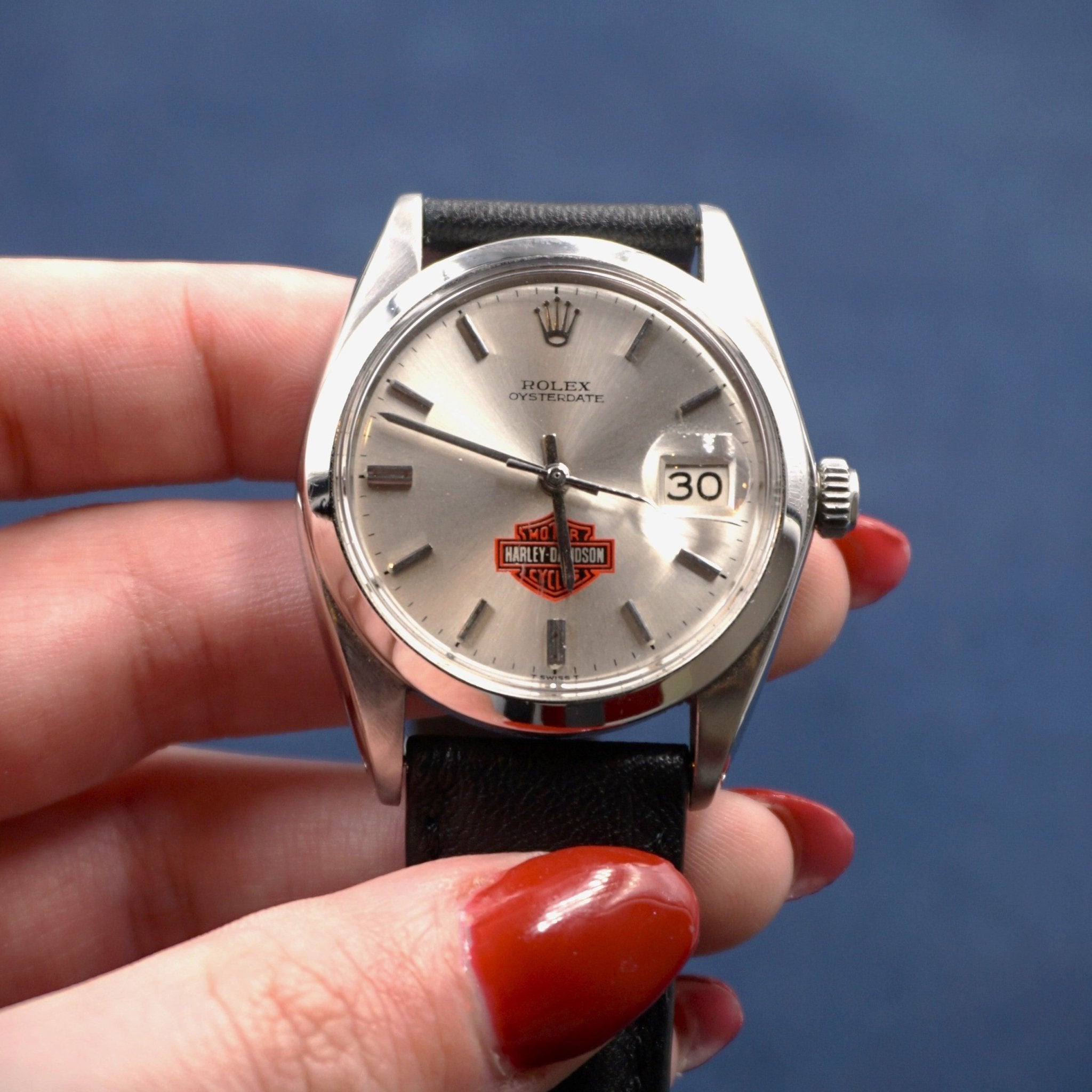 ROLEX OYSTERDATE PRECISION - CADRAN CUSTOM "HARLEY DAVIDSON" - montre vintage - Contre - Temps Paris