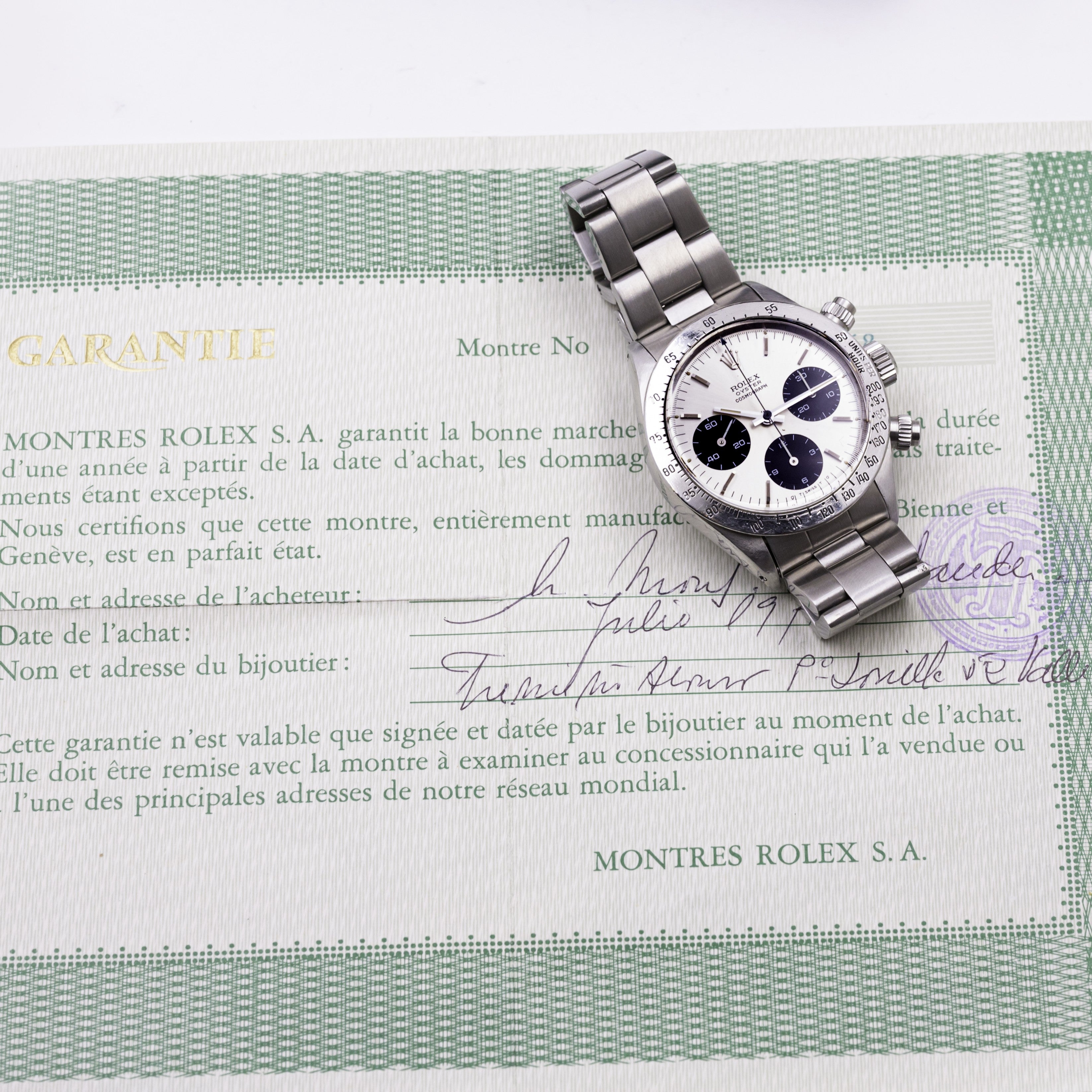 ROLEX COSMOGRAPH DAYTONA CADRAN SIGMA REF 6265 FULL SET