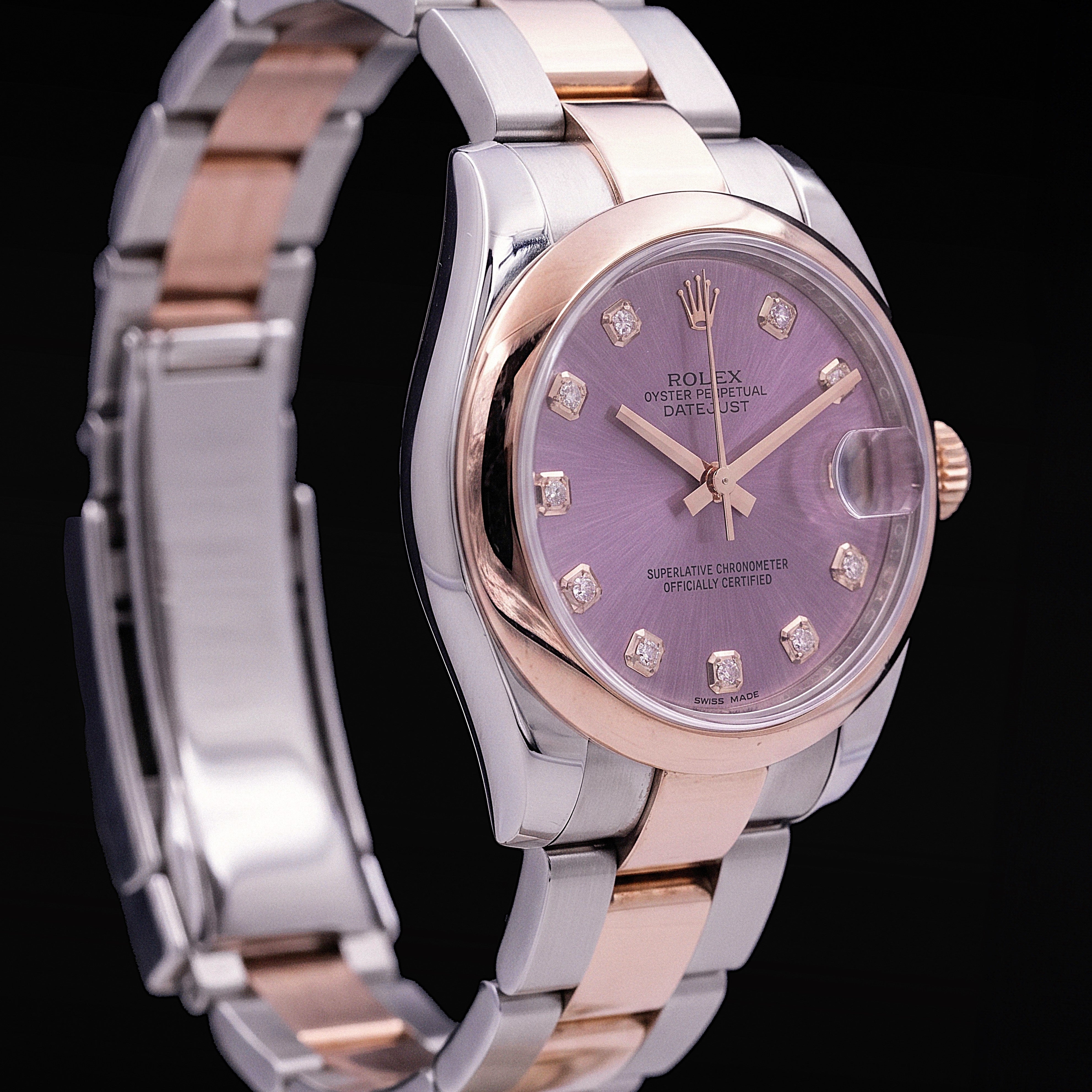 Rolex Datejust 31 two-tone rose gold steel chocolate diamond dial watch Ref. 178241, ca.2009