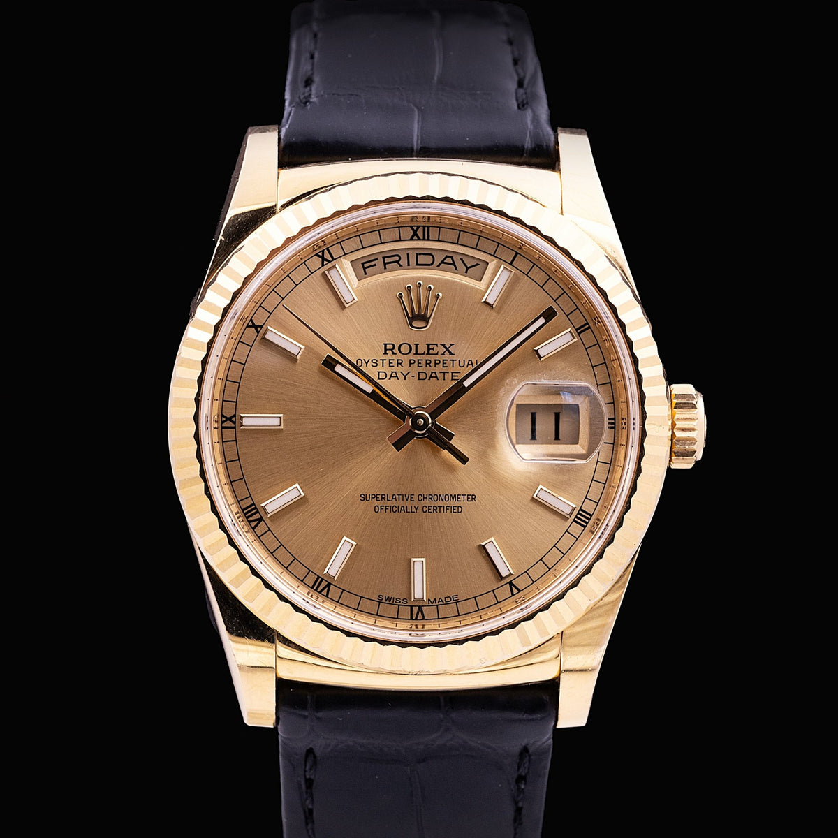 Rolex Day-Date Or Jaune Ref. 118138, années 2010 - montre vintage - Contre-Temps Paris