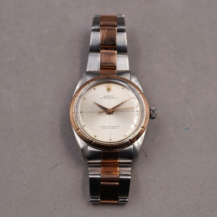 ROLEX OYSTER PERPETUAL ZEPHYR OR ROSE ET ACIER - montre vintage - Contre - Temps Paris