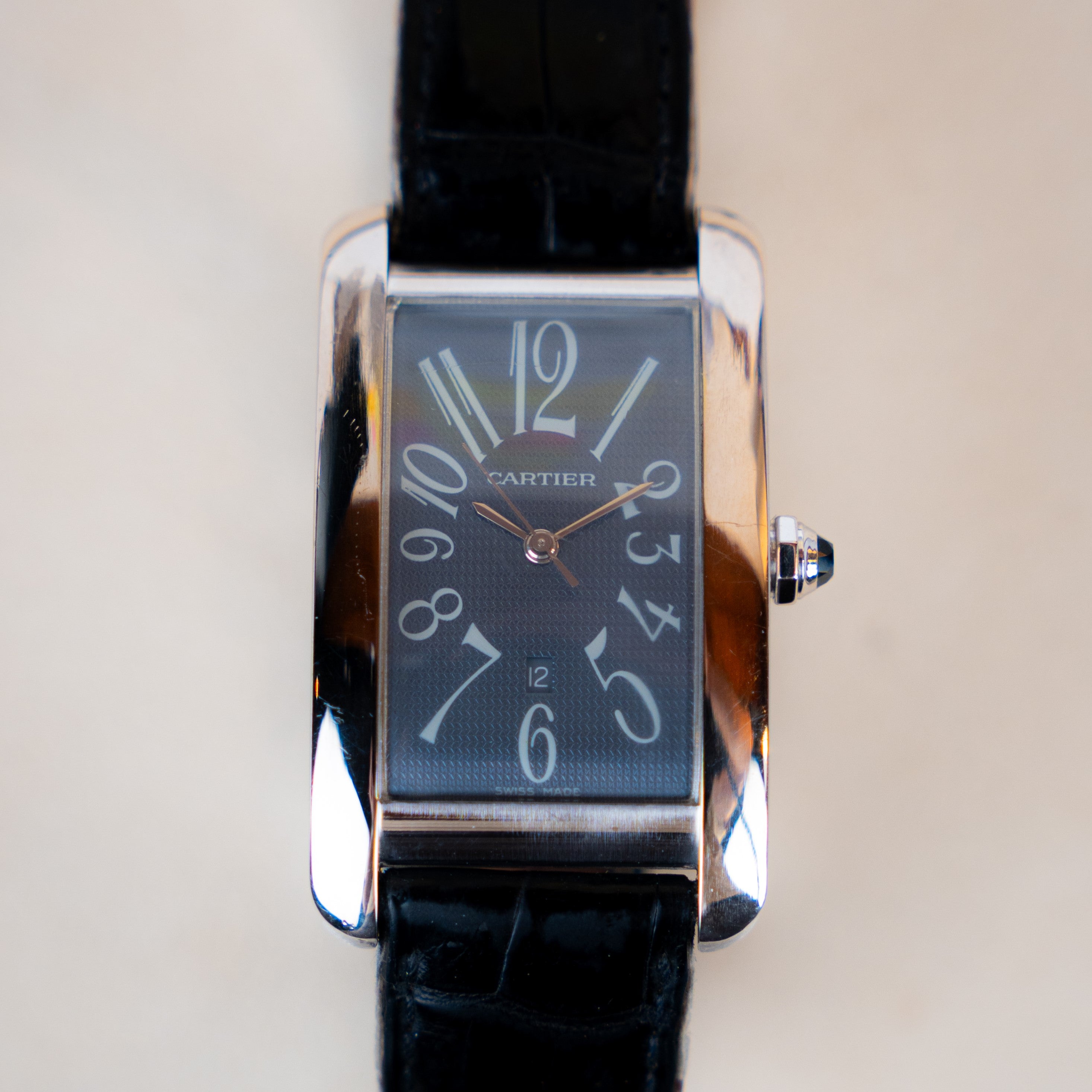 CARTIER TANK AMERICAN MEN WHITE GOLD