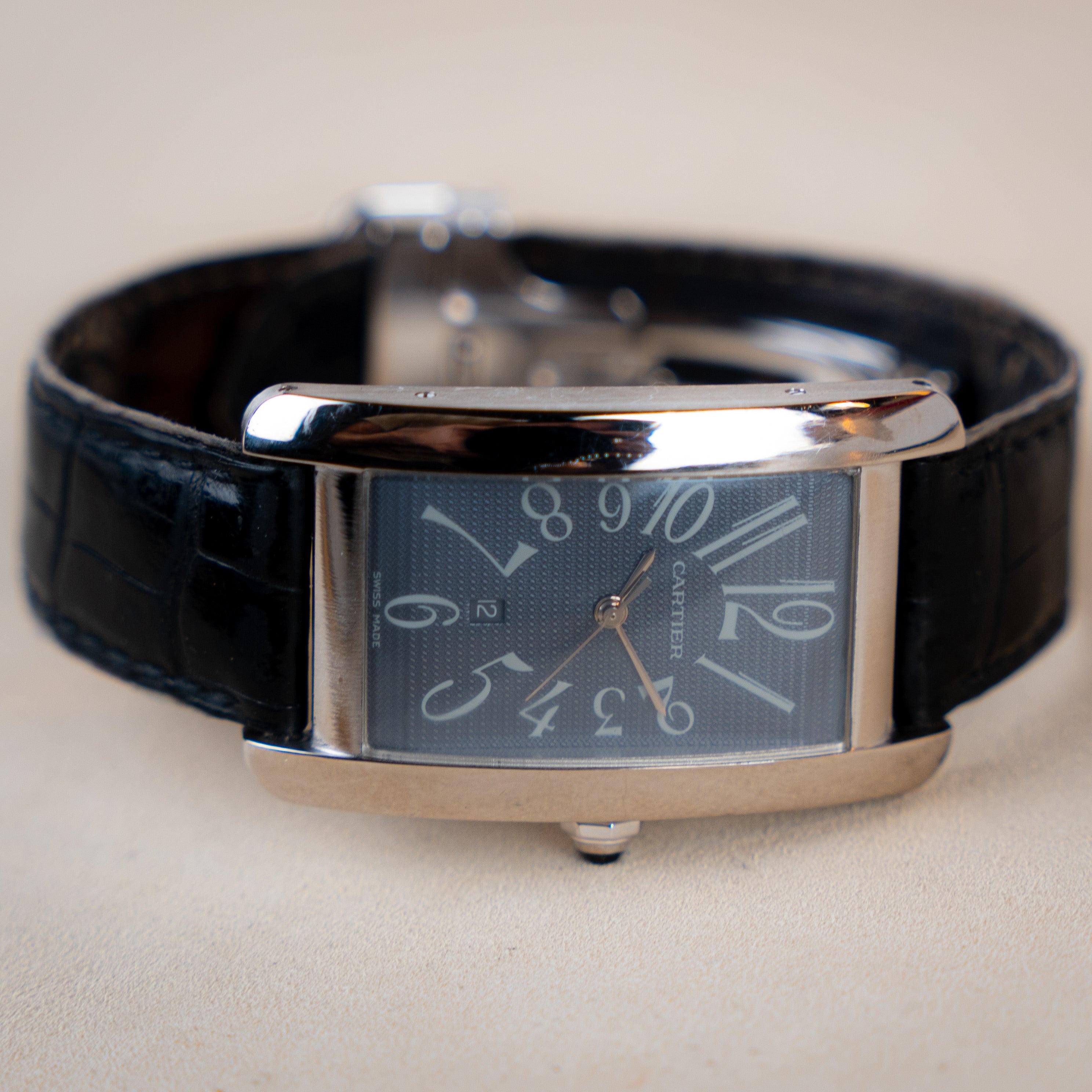 CARTIER TANK AMERICAN MEN WHITE GOLD