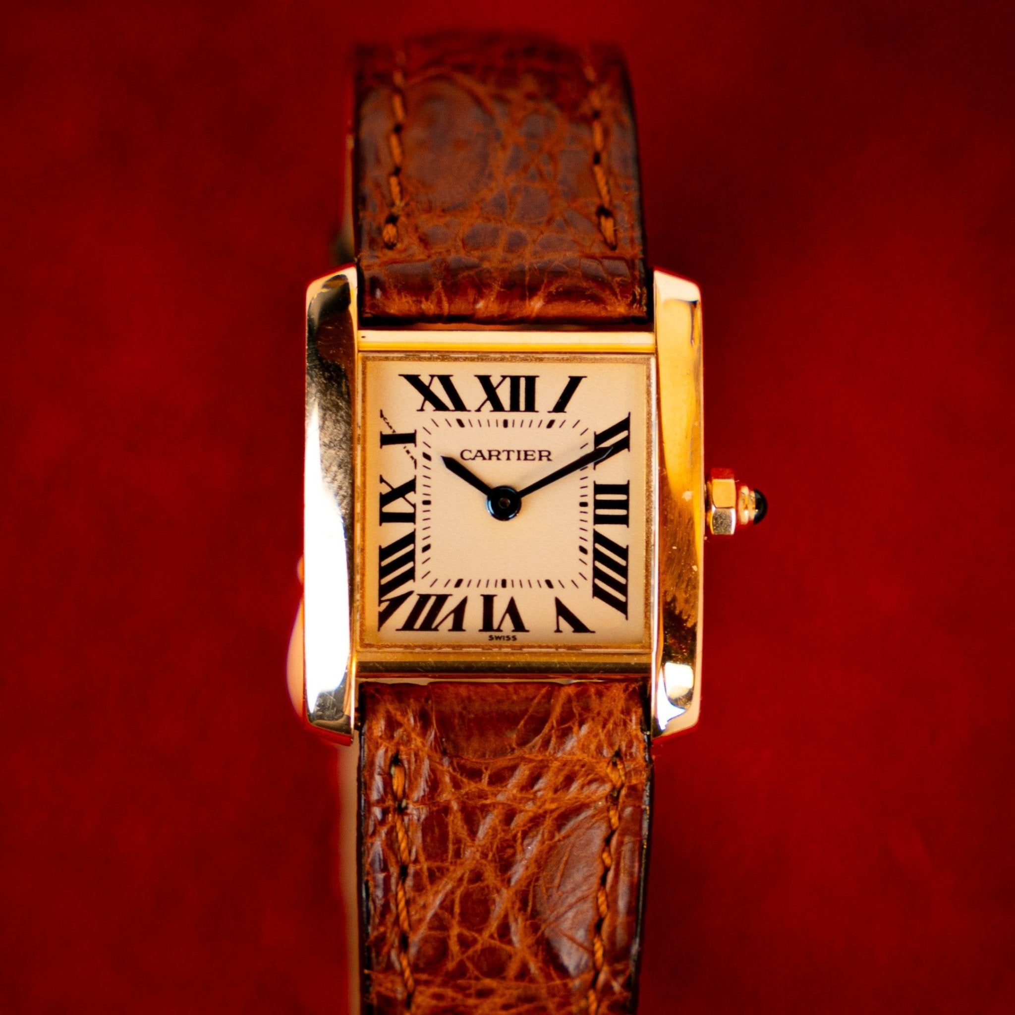 CARTIER TANK FRANCAISE FEMME OR - montre vintage - Contre - Temps Paris