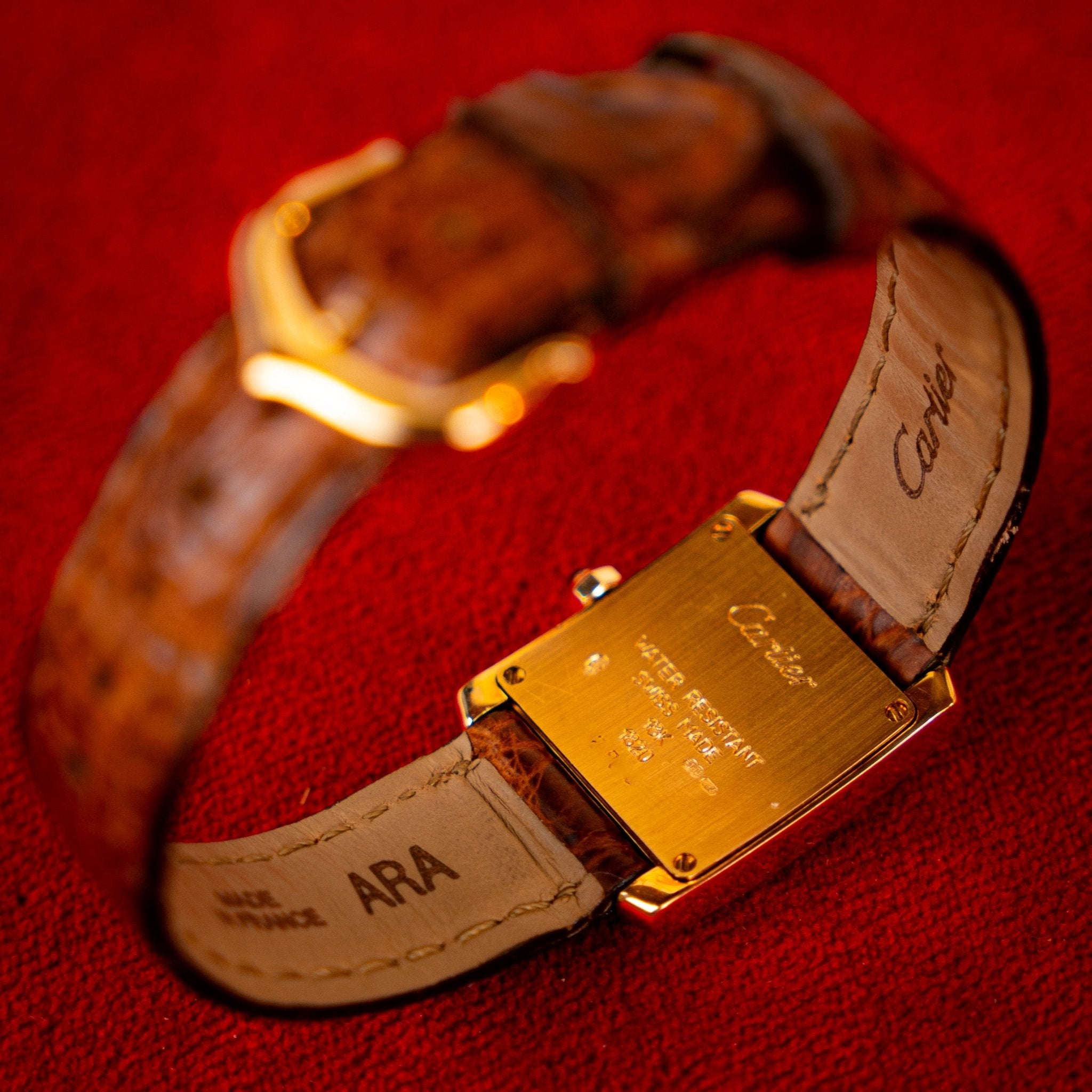CARTIER TANK FRANCAISE FEMME OR - montre vintage - Contre - Temps Paris