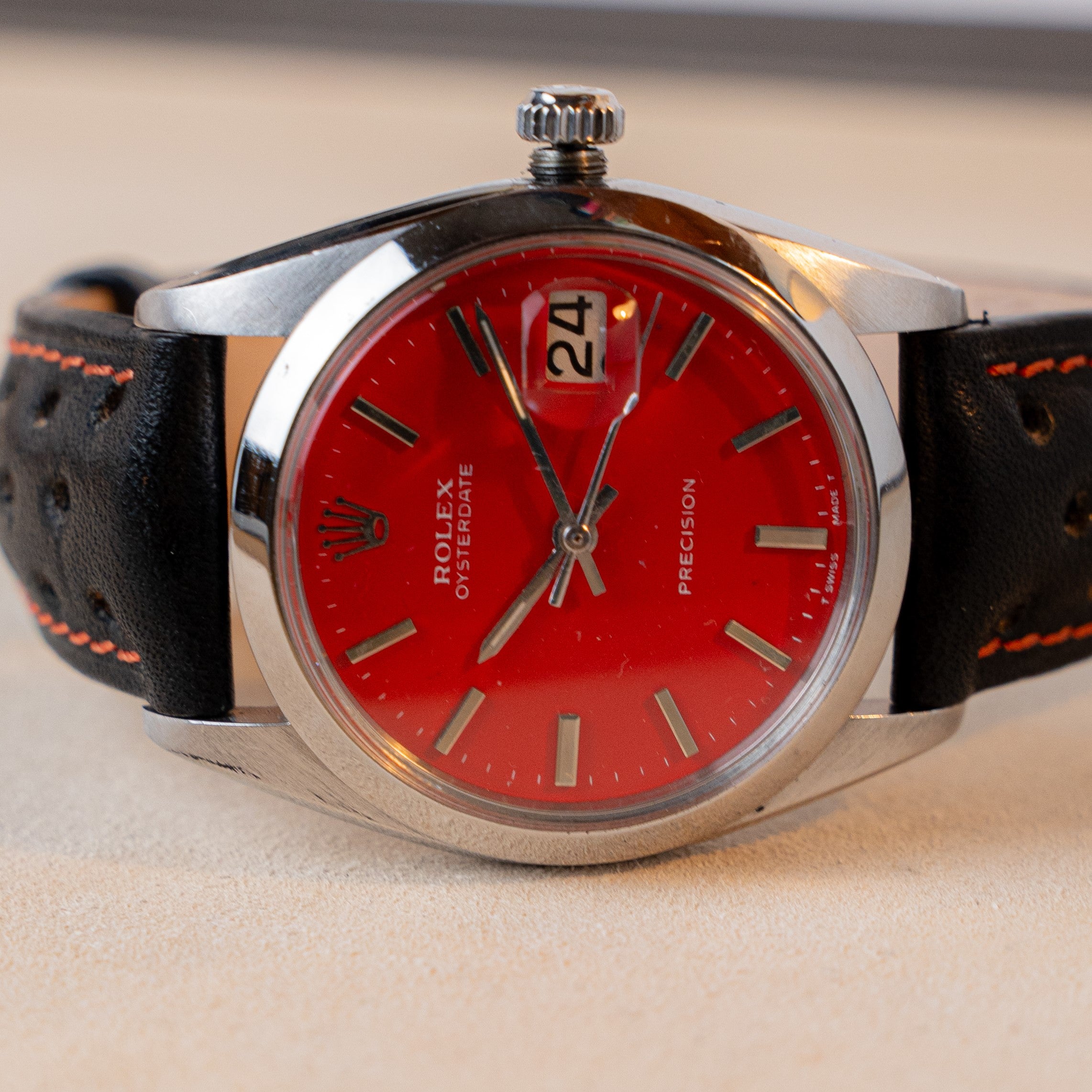 ROLEX OYSTERDATE PRECISION - CADRAN CUSTOM ROUGE