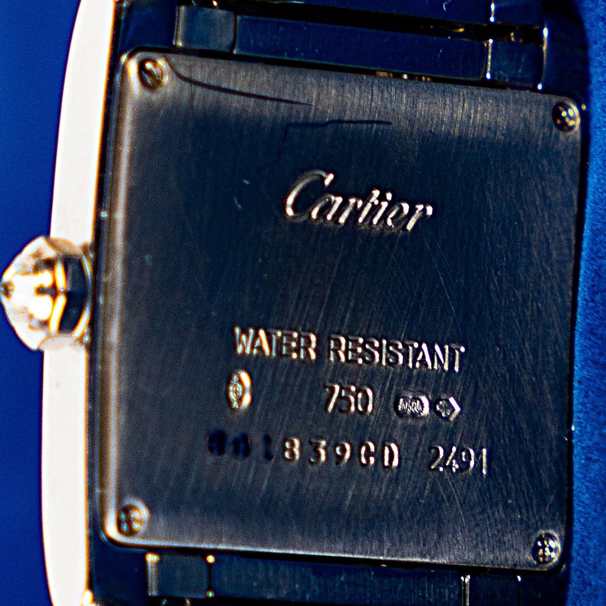 CARTIER TANK FRANCAISE OR BLANC ET DIAMANTS - montre vintage - Contre - Temps Paris
