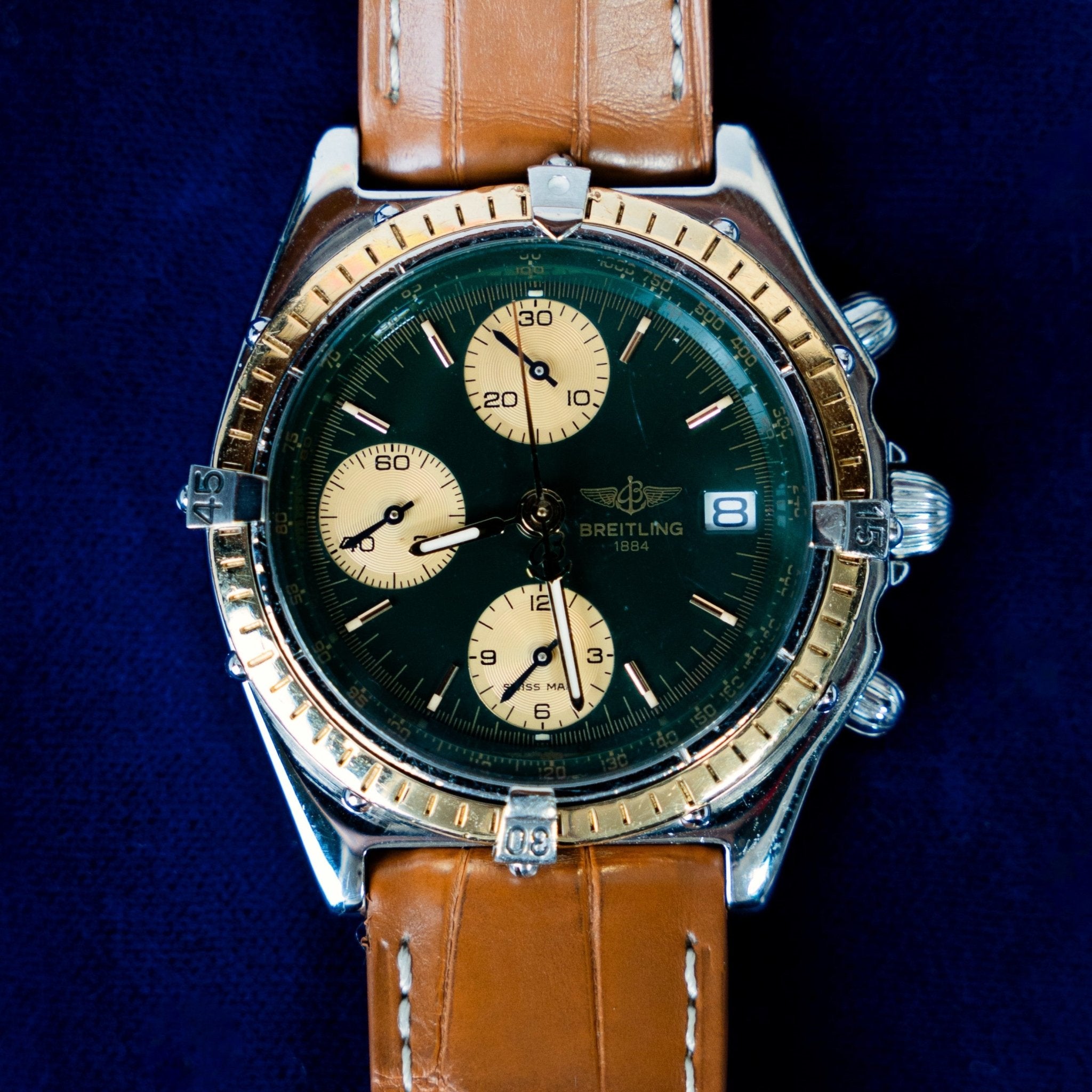 BREITLING CHRONOMAT BICOLOR LUNETTE OR - montre vintage - Contre - Temps Paris