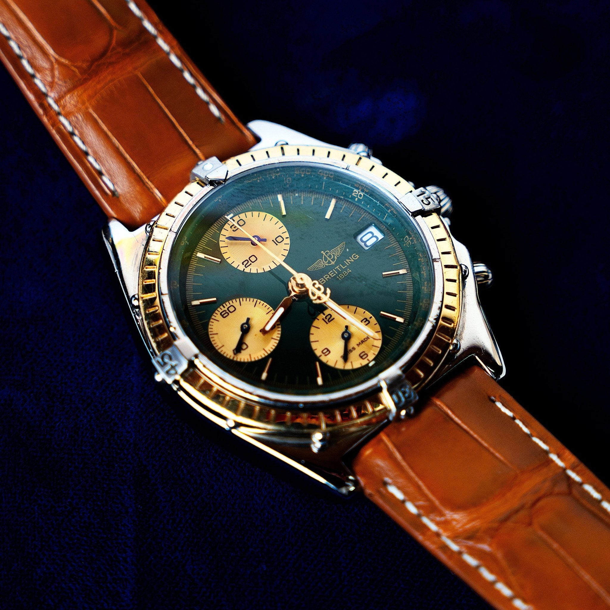 BREITLING CHRONOMAT BICOLOR LUNETTE OR - montre vintage - Contre - Temps Paris