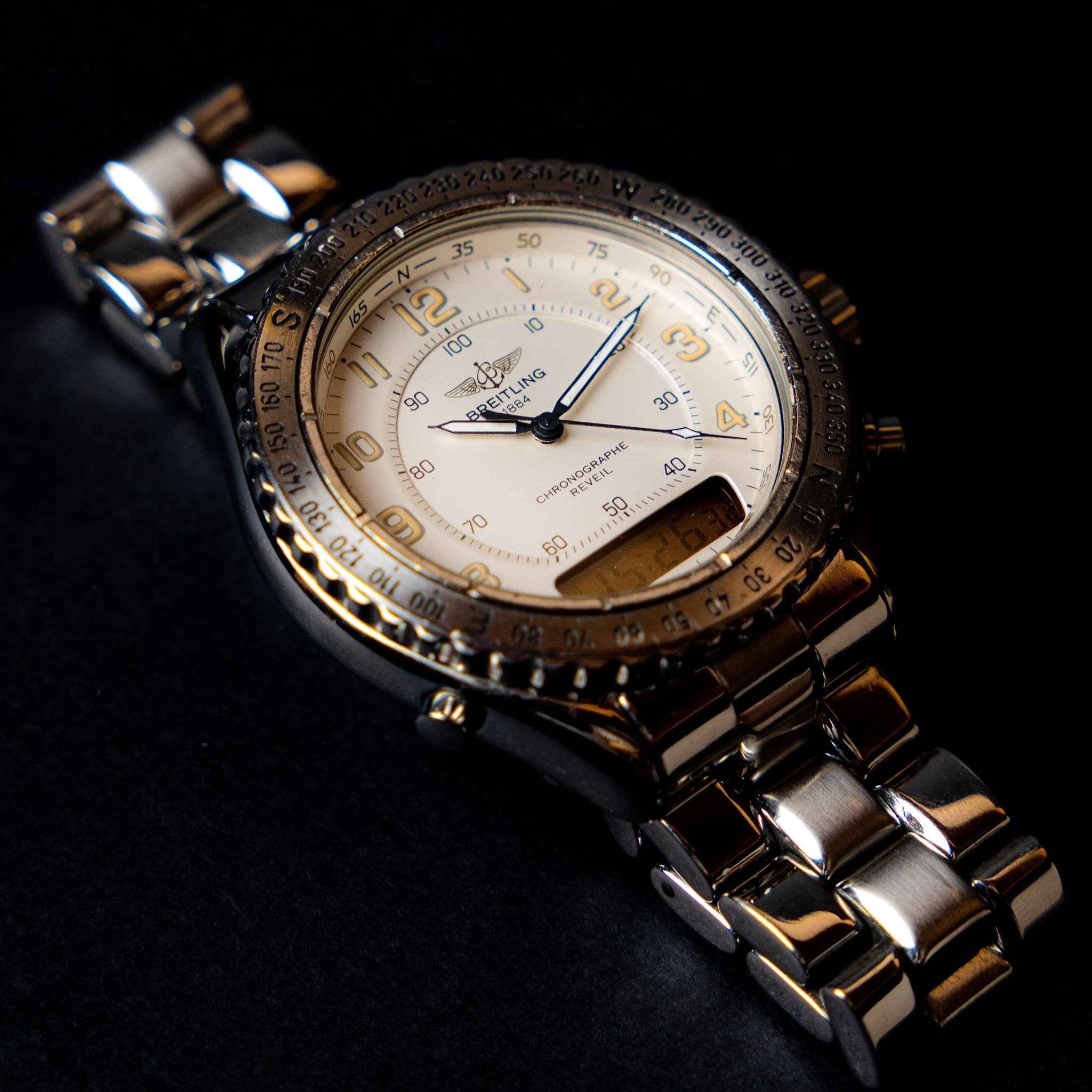 BREITLING CHRONOGRAPHE REVEIL - montre vintage - Contre - Temps Paris