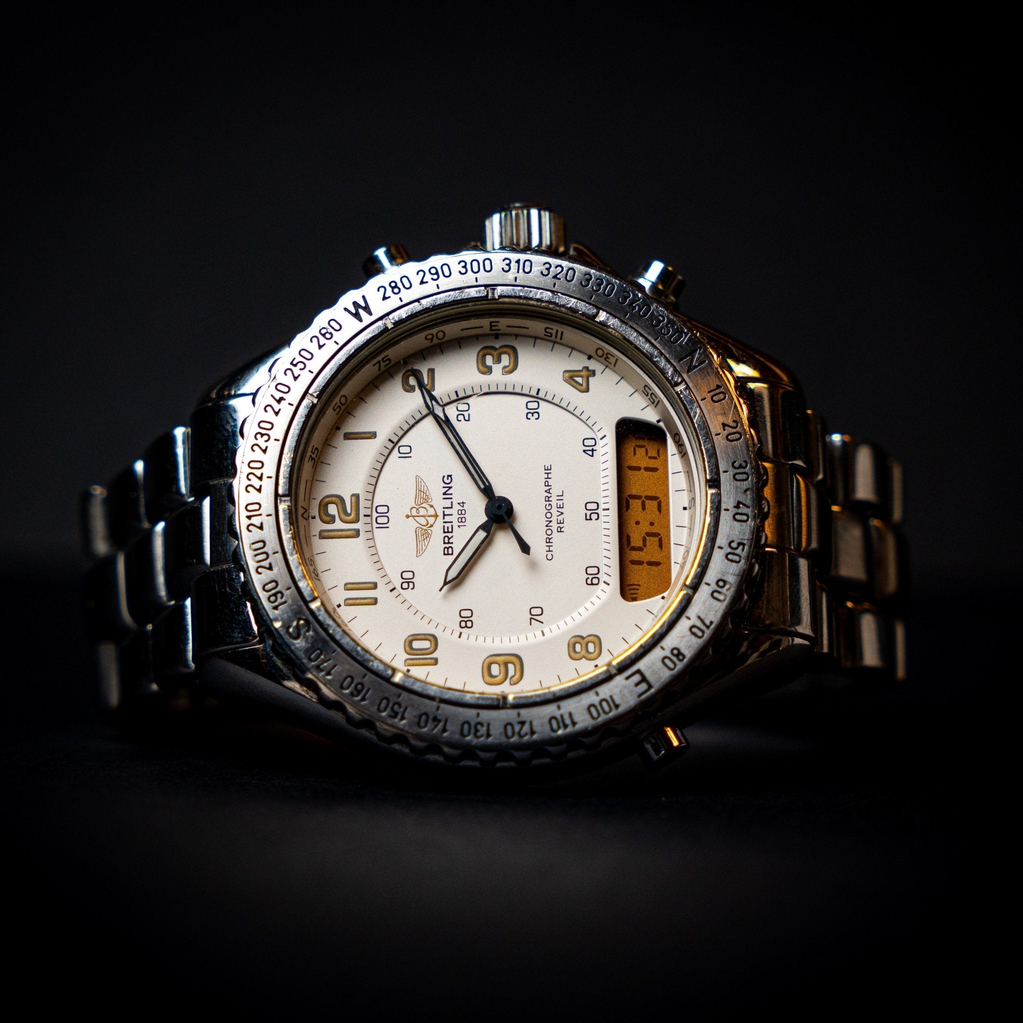 BREITLING CHRONOGRAPHE REVEIL - montre vintage - Contre - Temps Paris