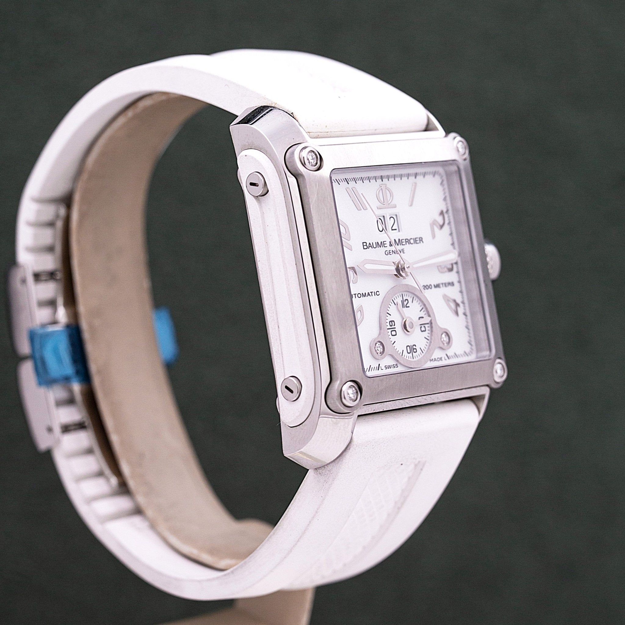 BAUME & MERCIER HAMPTON SQUARE DUAL TIME XXL - montre vintage - Contre - Temps Paris