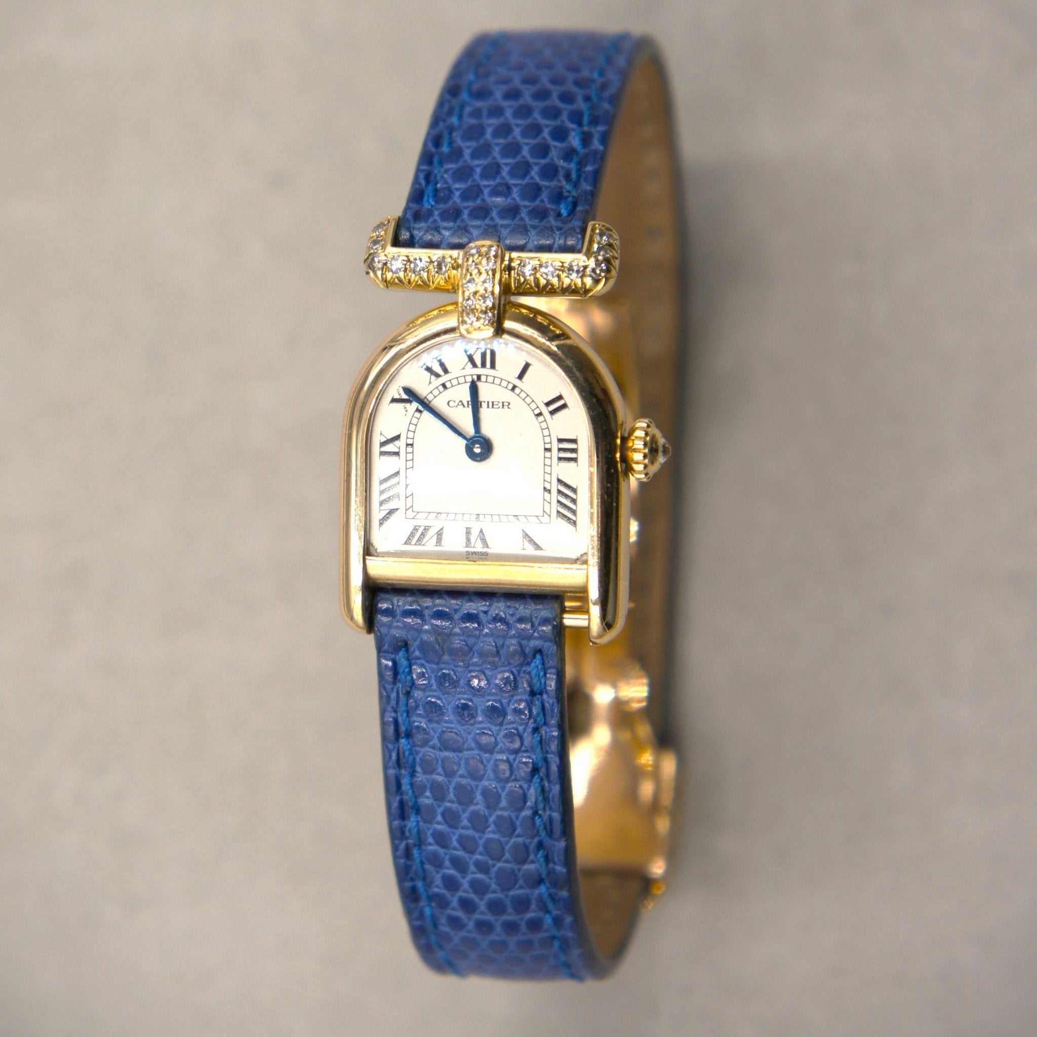 CARTIER CALANDRE LADY OR ET DIAMANTS - montre vintage - Contre - Temps Paris