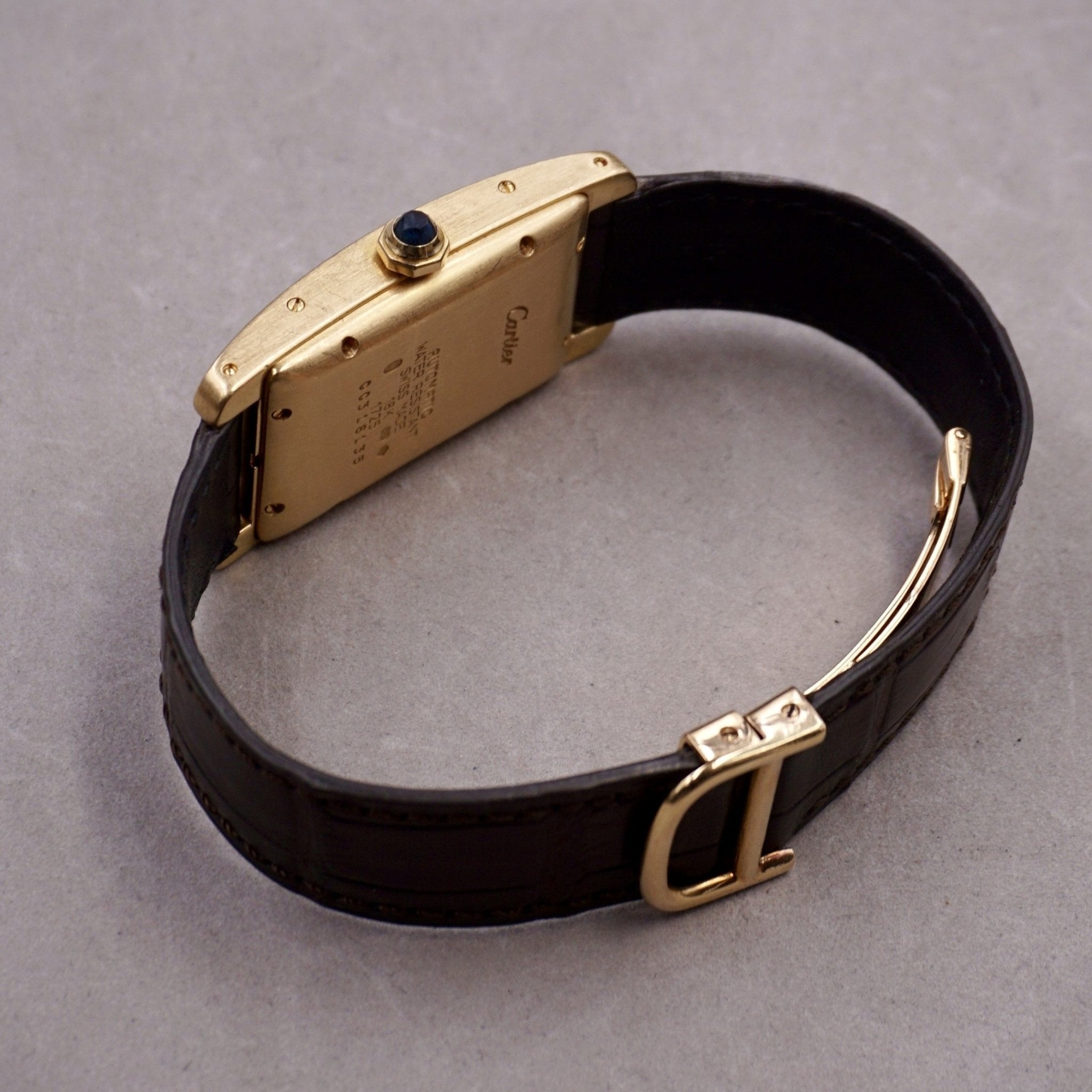 CARTIER TANK AMERICAINE HOMME OR JAUNE - montre vintage - Contre - Temps Paris