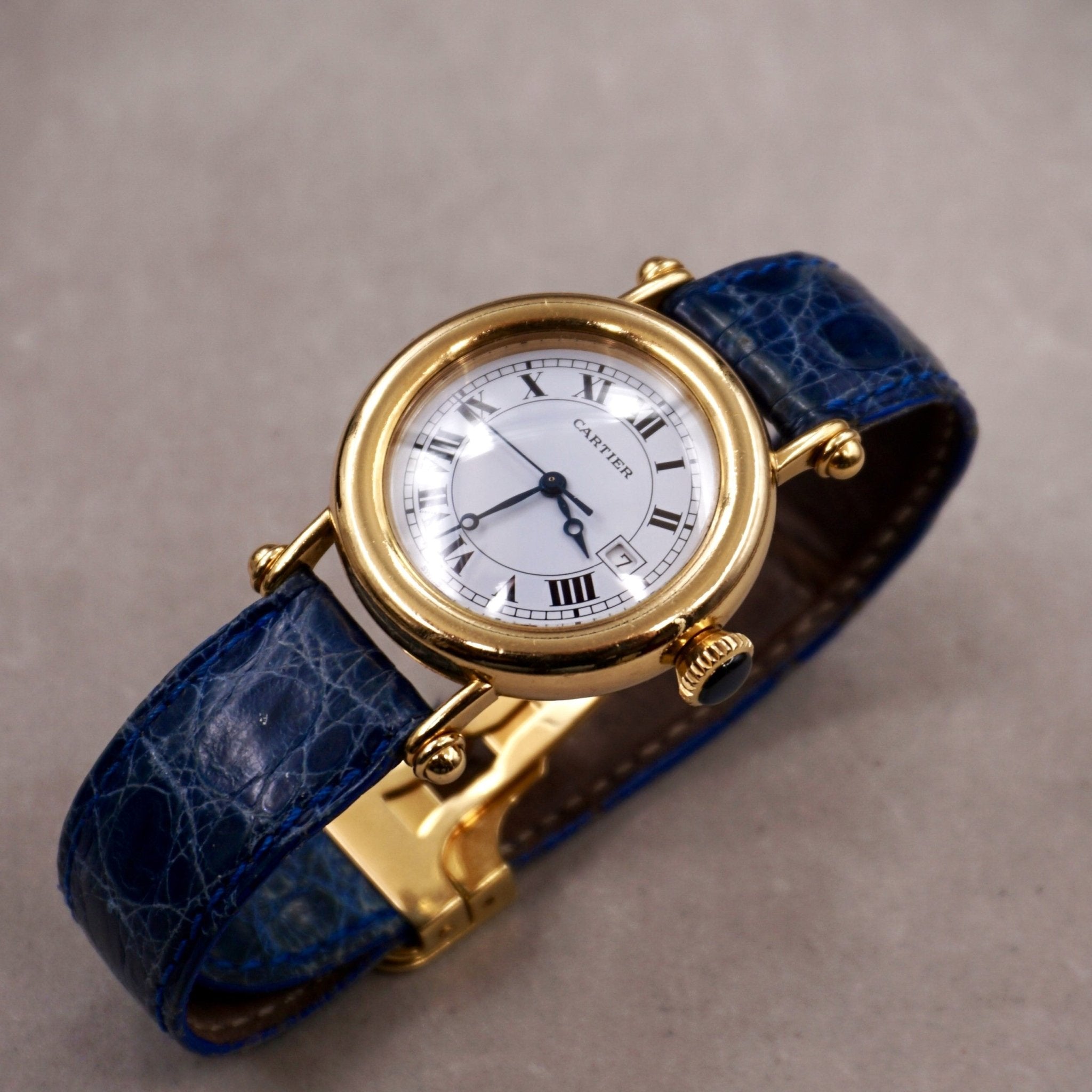 CARTIER DIABOLO GRAND MODELE OR JAUNE - montre vintage - Contre - Temps Paris