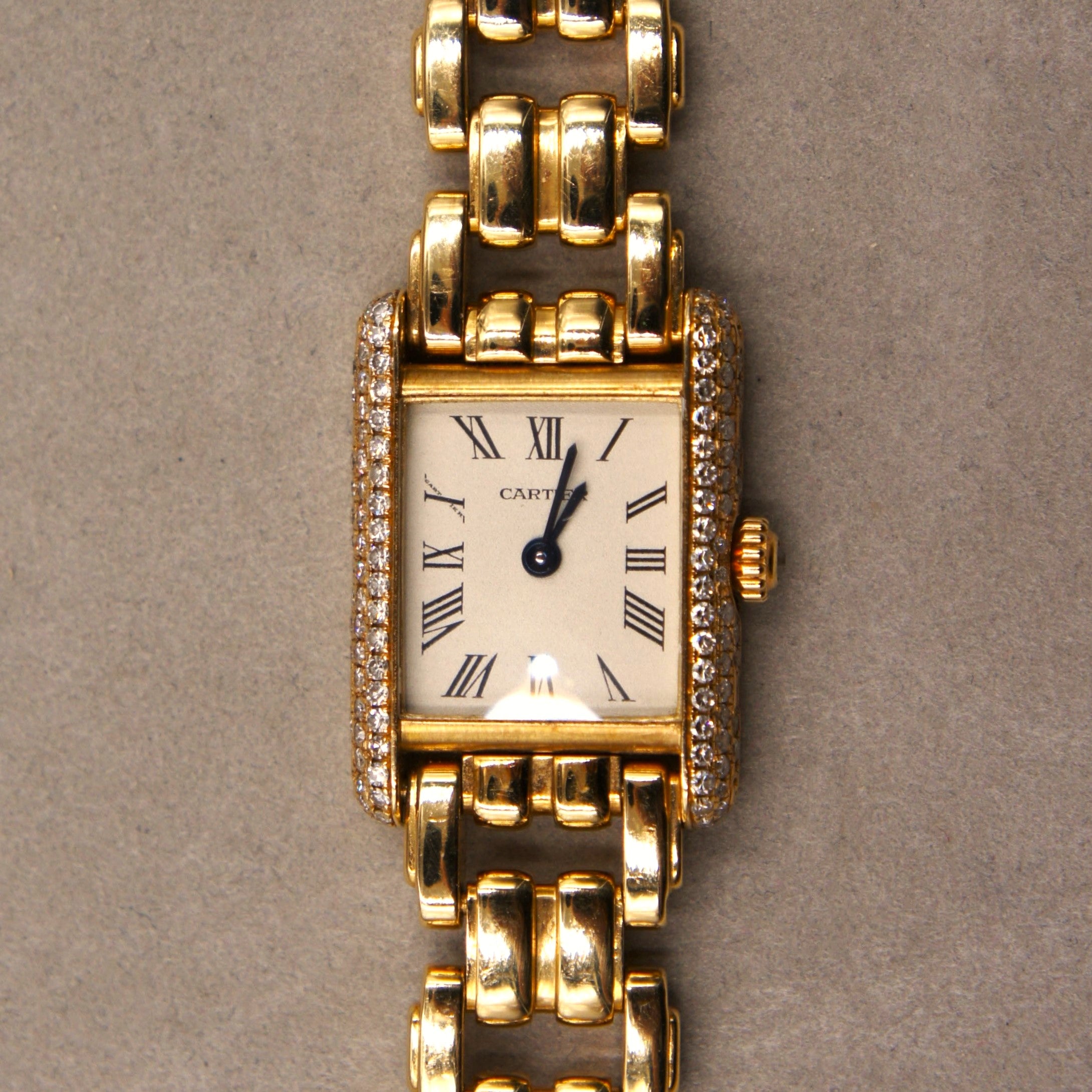 CARTIER TANK LOUIS CARTIER LADY GOLD STRETCHER DIAMONDS