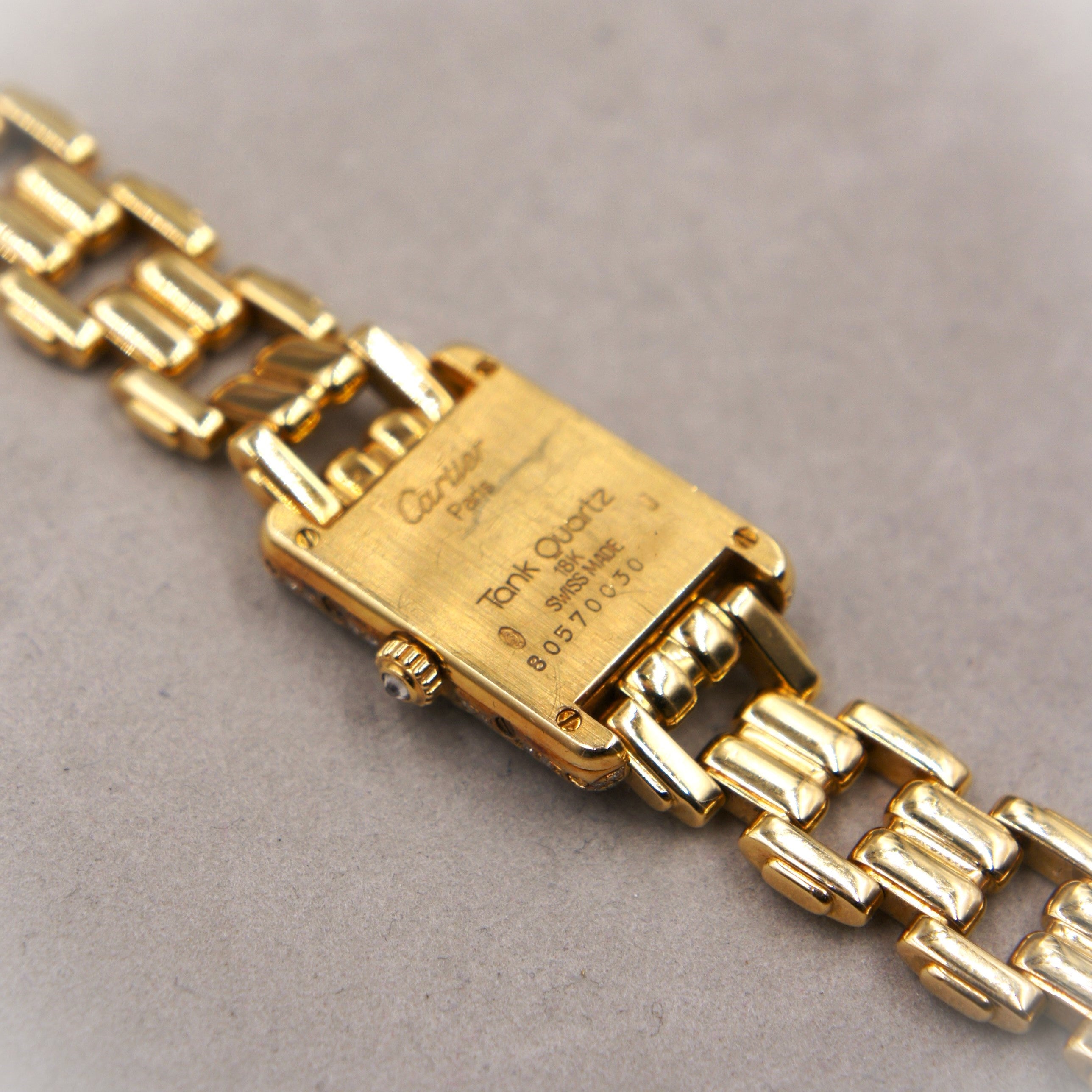 CARTIER TANK LOUIS CARTIER LADY GOLD STRETCHER DIAMONDS