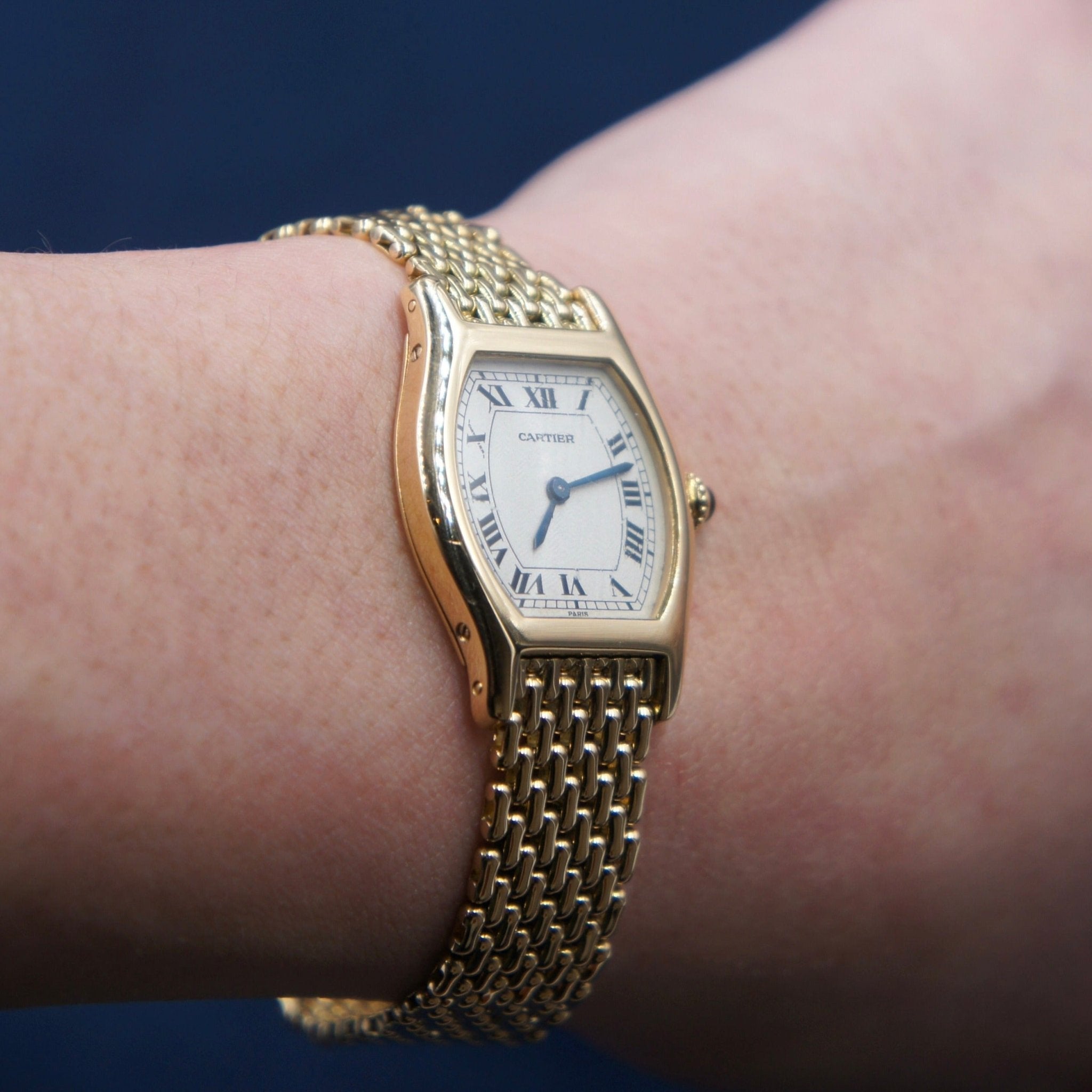 CARTIER TORTUE LADY OR JAUNE - montre vintage - Contre - Temps Paris