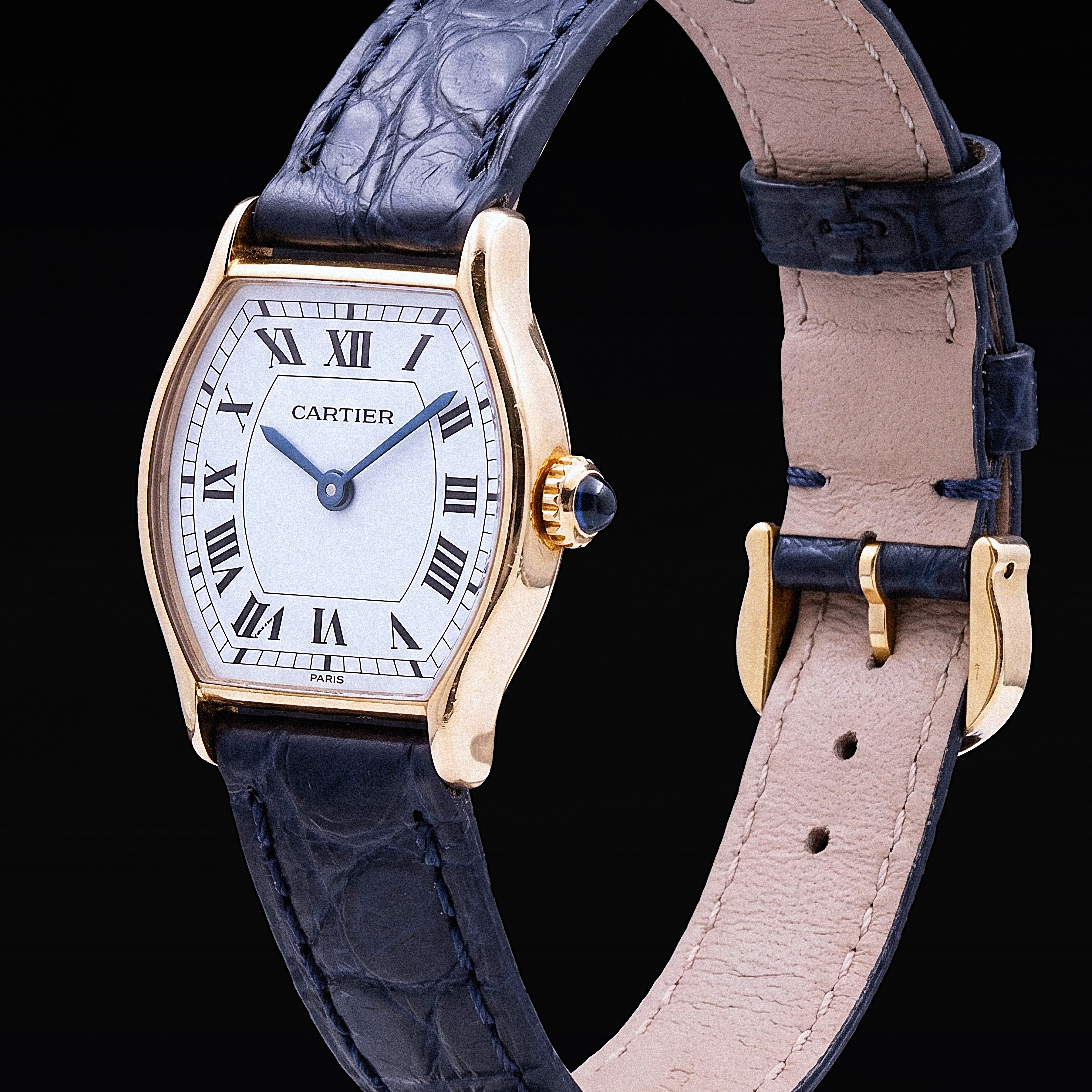 Cartier Mini Tortue 18-carat yellow gold white Paris dial Roman numerals watch Ref. 78247