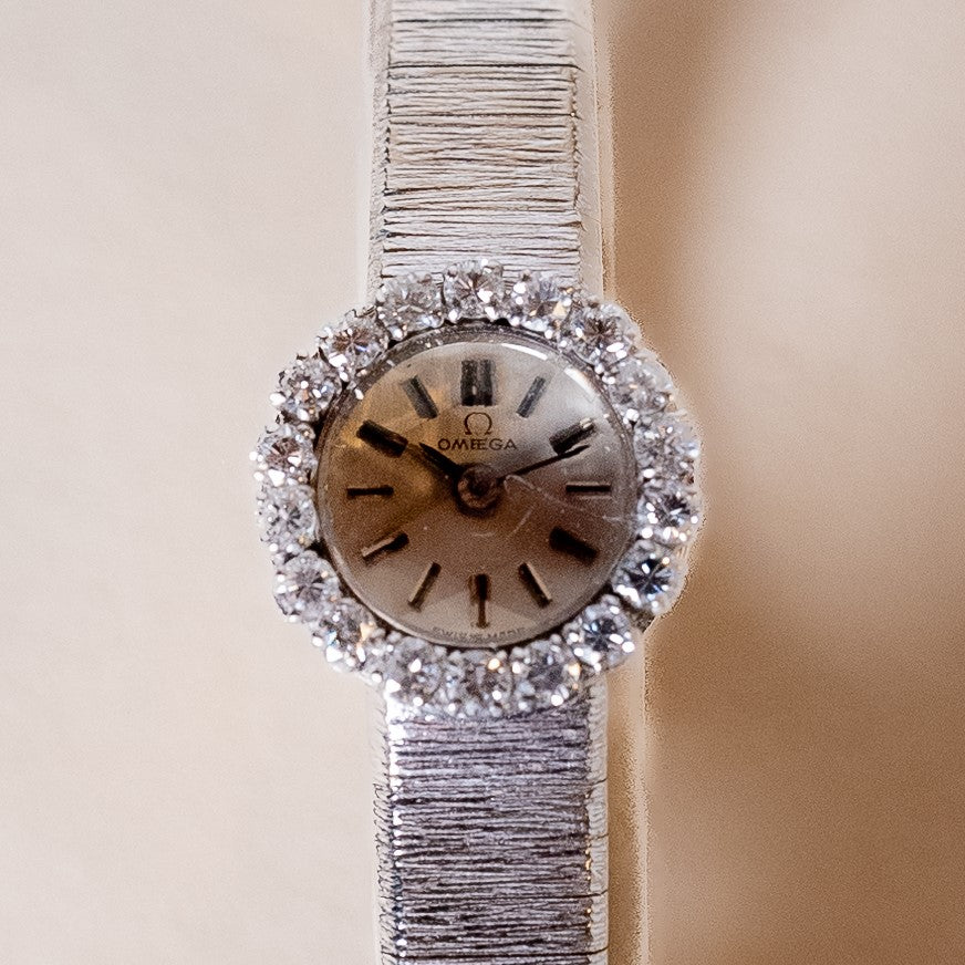 OMEGA LADY RONDE OR BLANC ET DIAMANTS