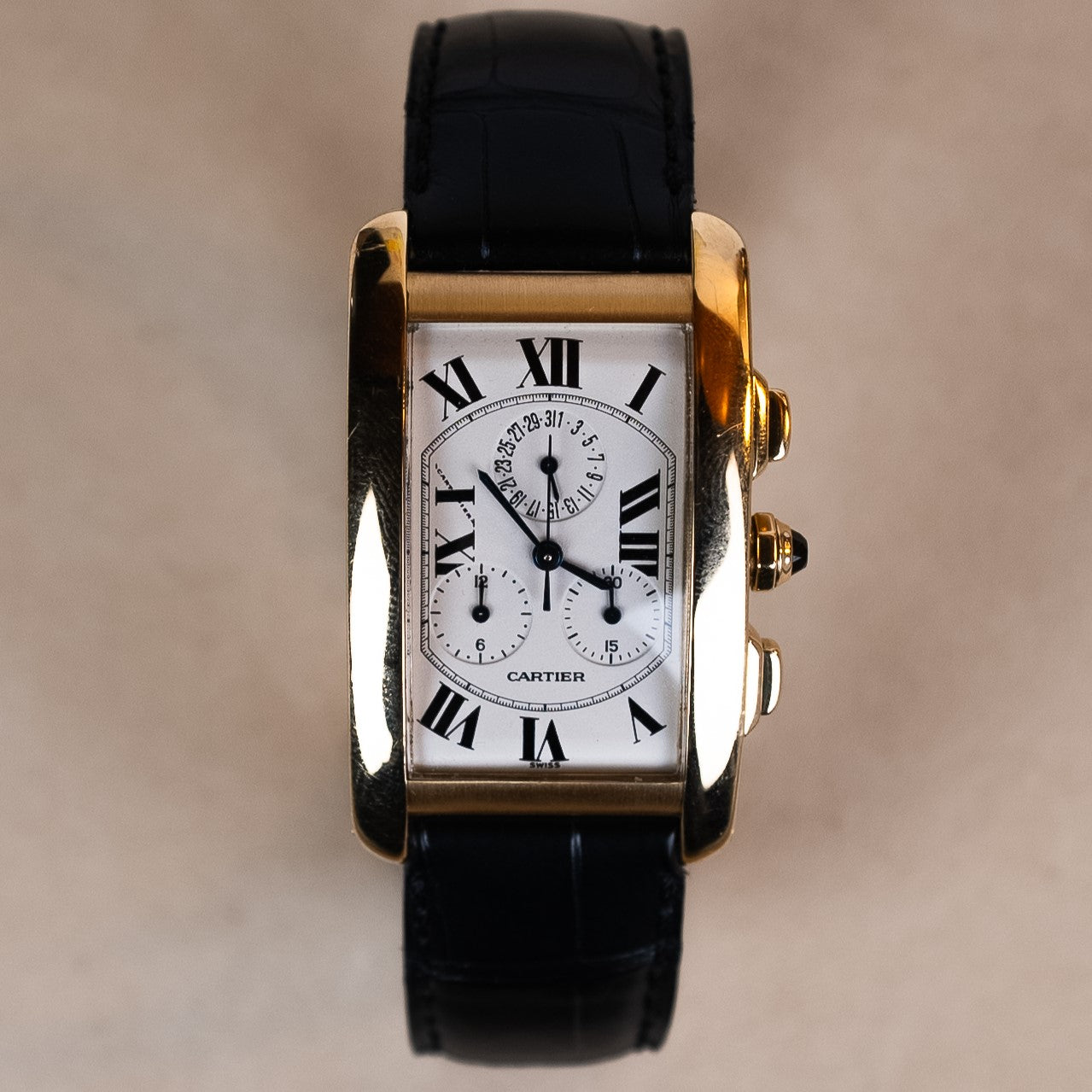 CARTIER TANK AMERICAN CHRONOREFLEX GOLD