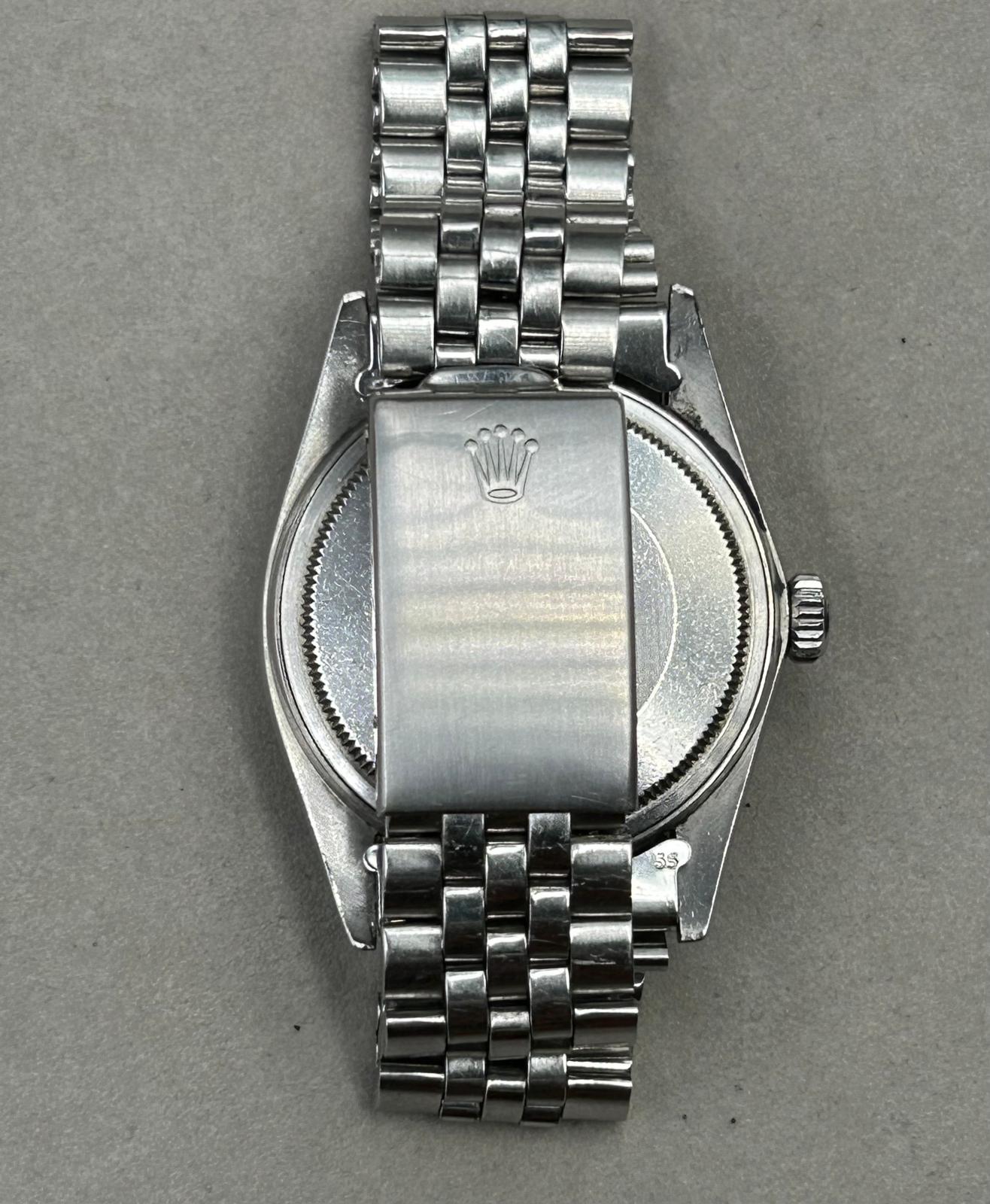 ROLEX DATEJUST 36MM ACIER LUNETTE OR BLANC