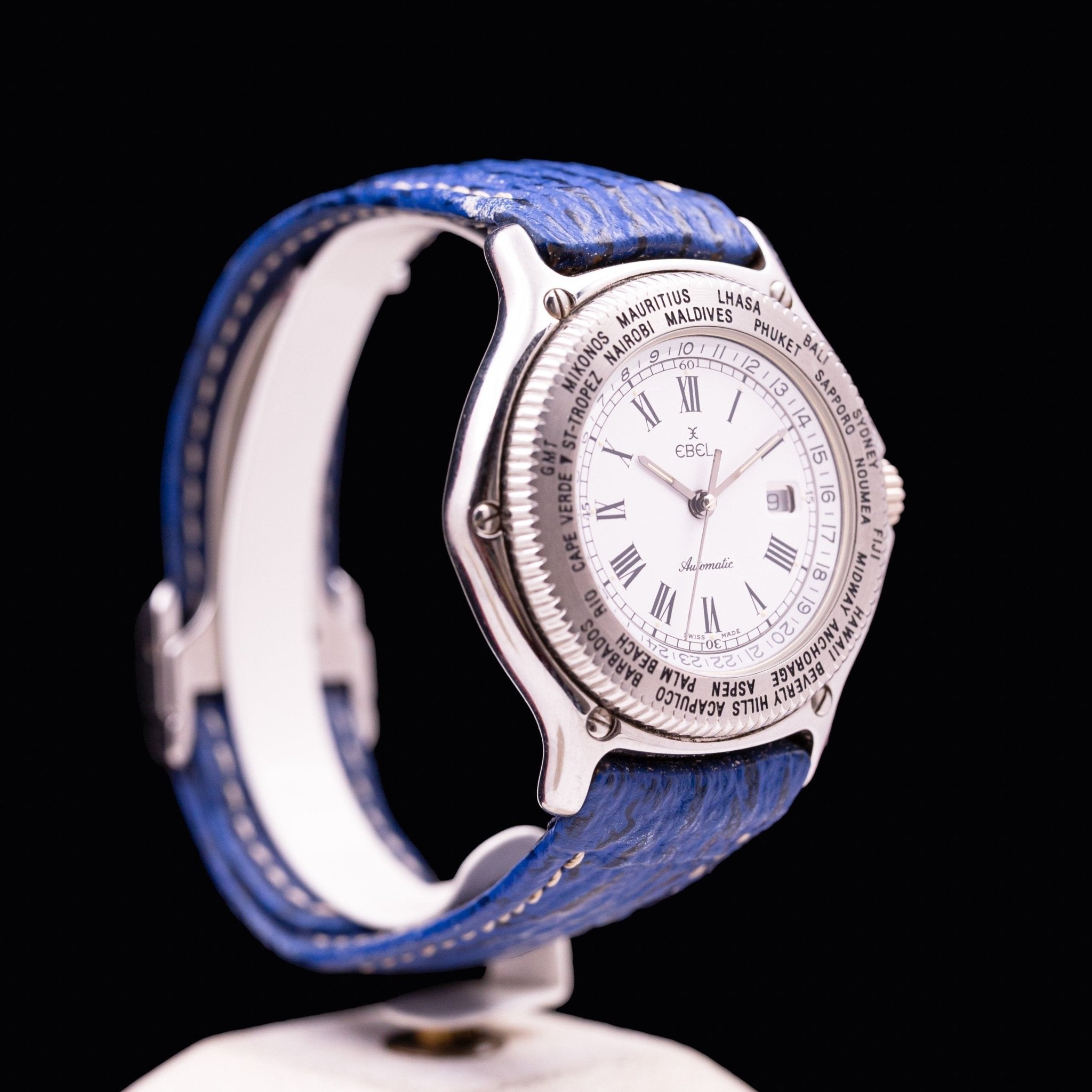 Ebel Voyager Automatic Worldtime Saint Tropez Ref. 9124913, années 1990 - montre vintage - Contre-Temps Paris