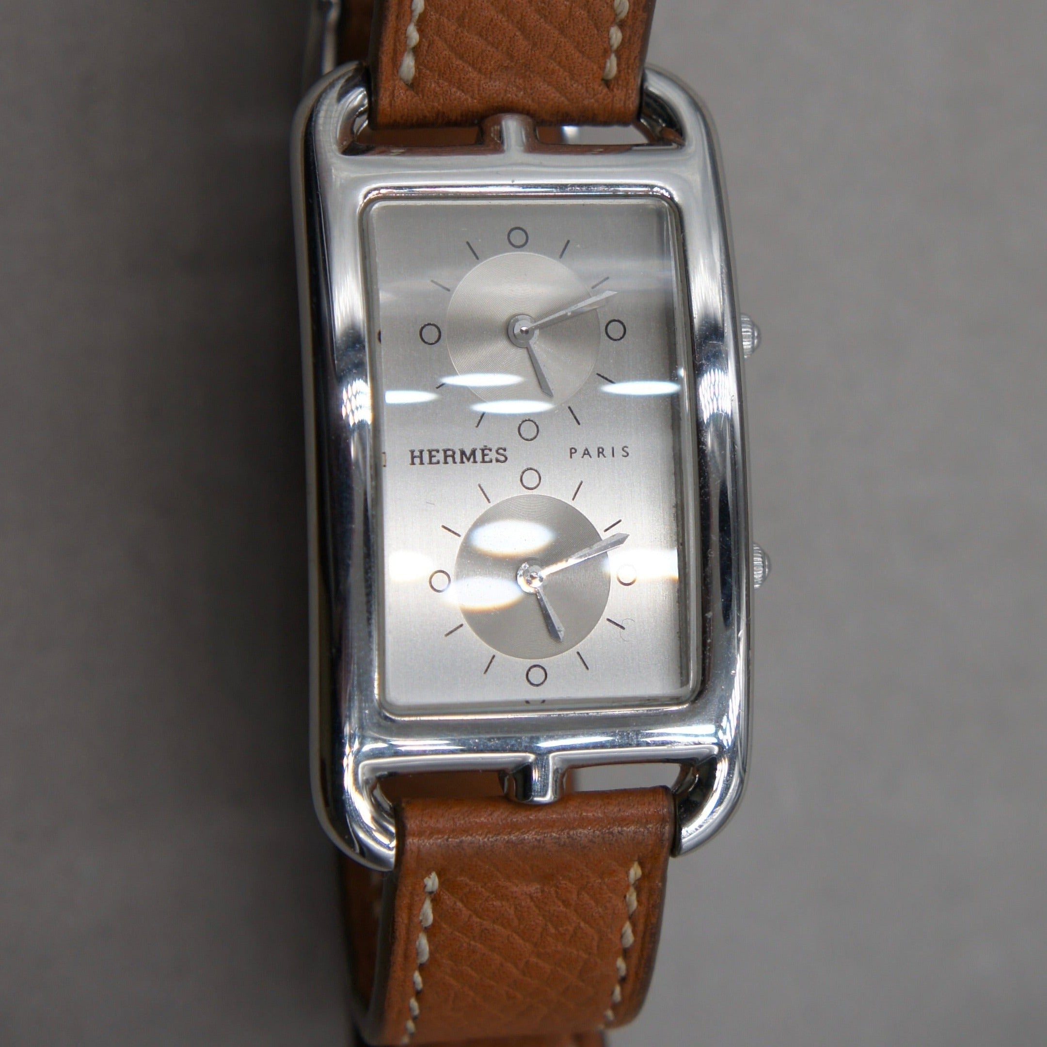 HERMES “CAPE COD DUAL TIME” STEEL