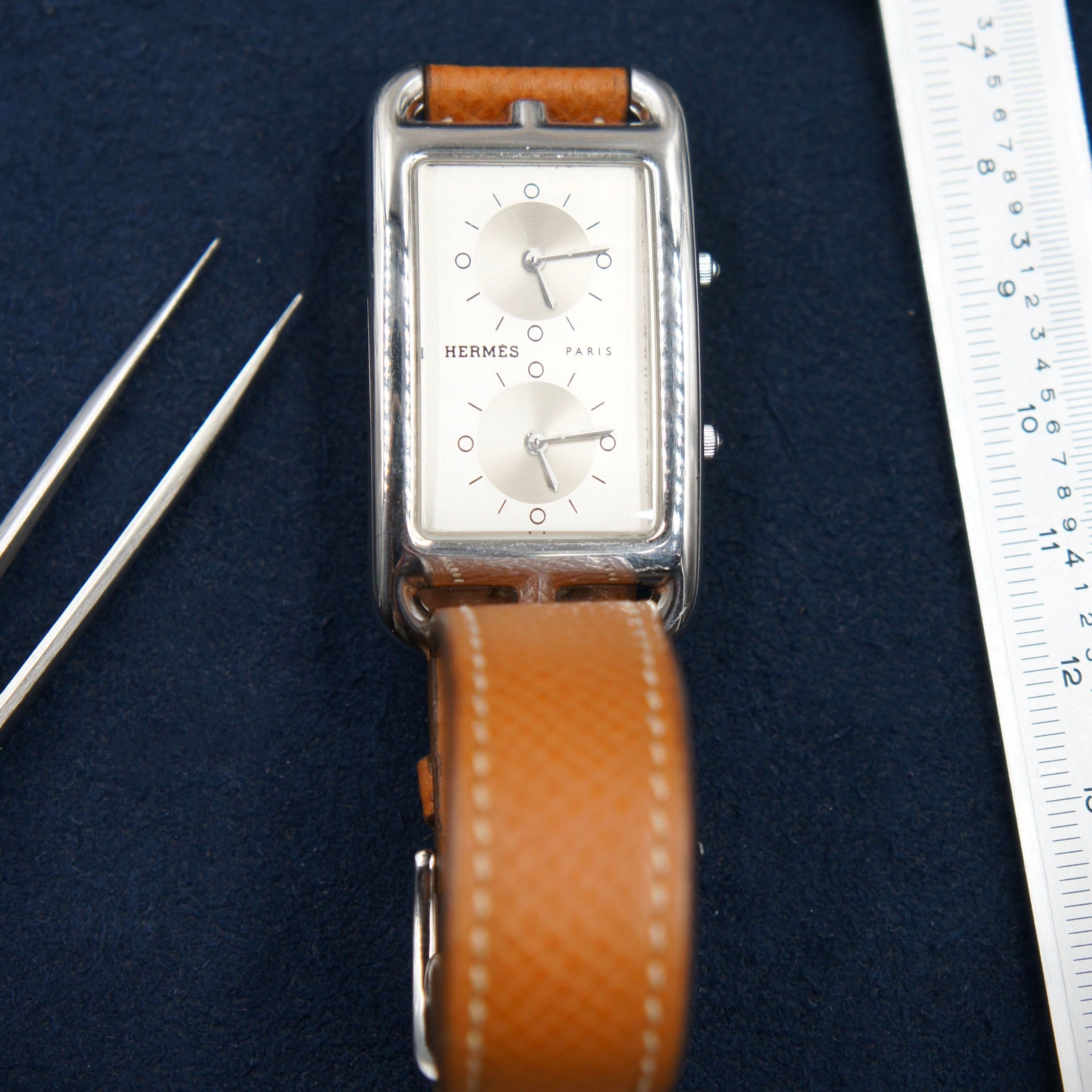 HERMES “CAPE COD DUAL TIME” STEEL